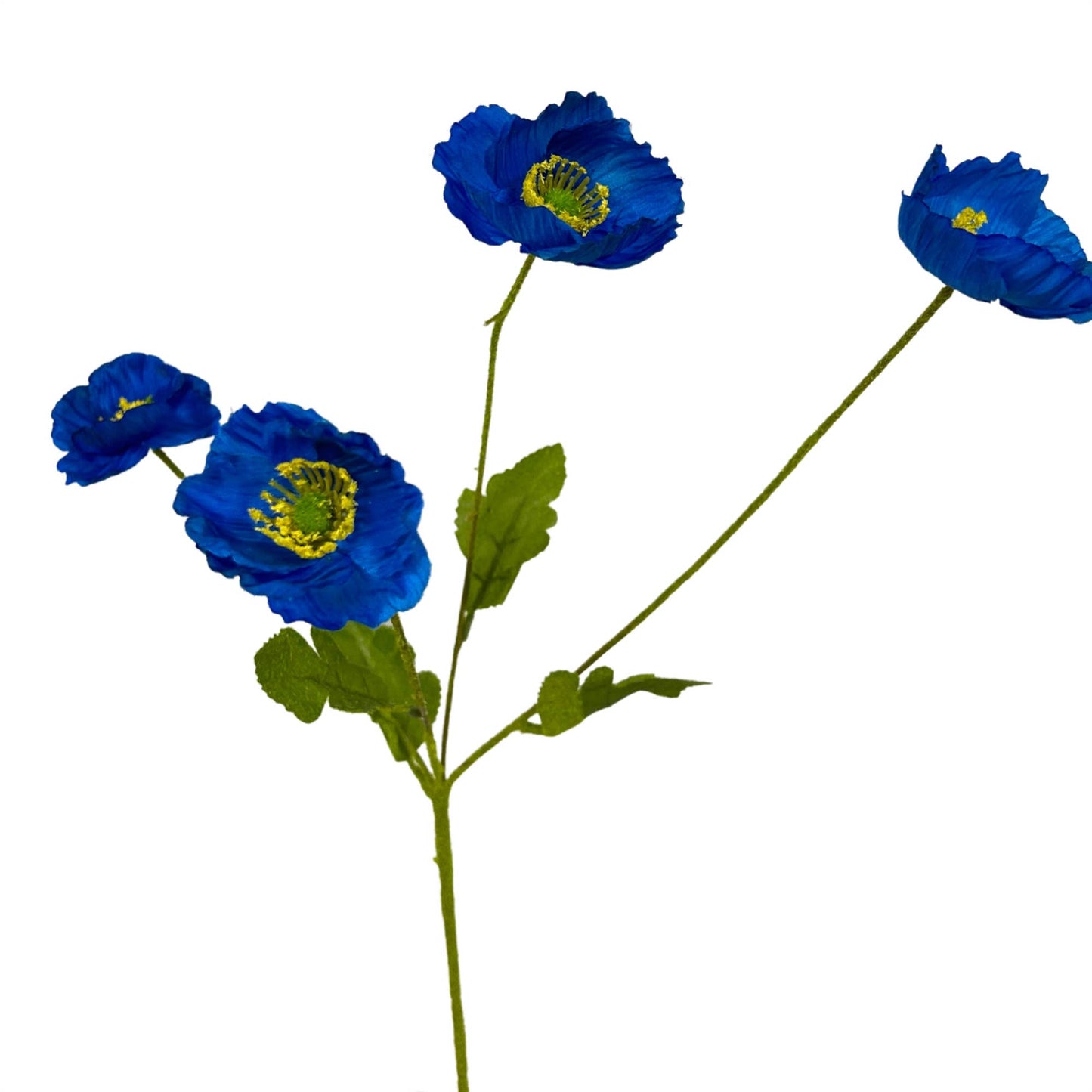 Flowering Fields Mini Poppy Spray - Blue - 23.5”