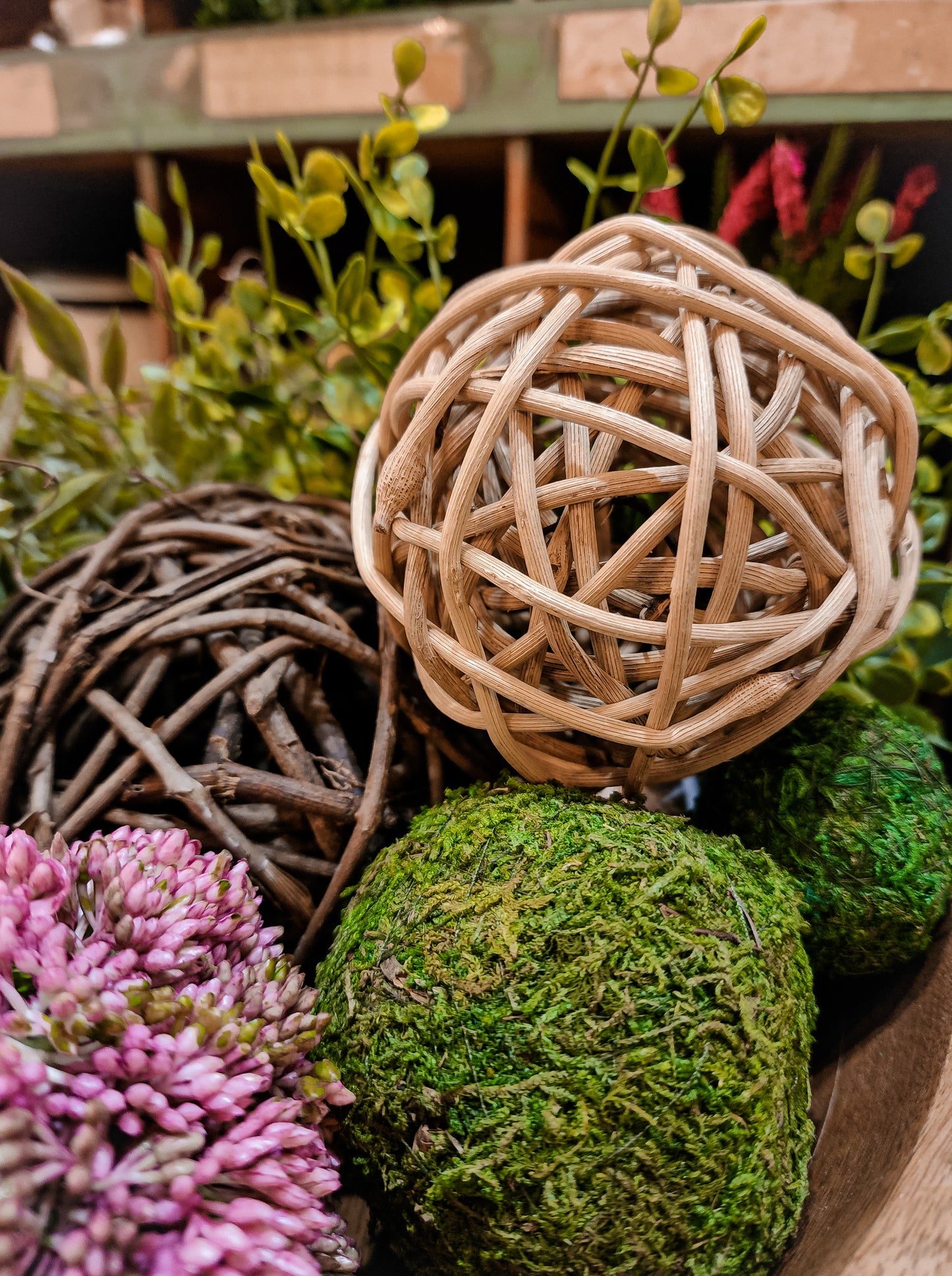 4" Natural Color Rattan Orb
