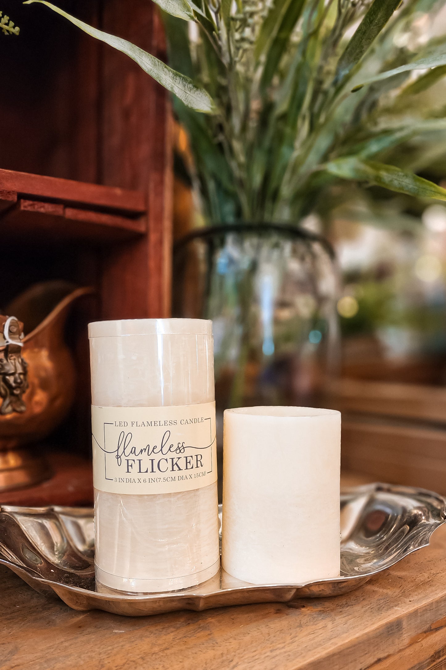 Cream Frosted Flameless Candle (Assorted)