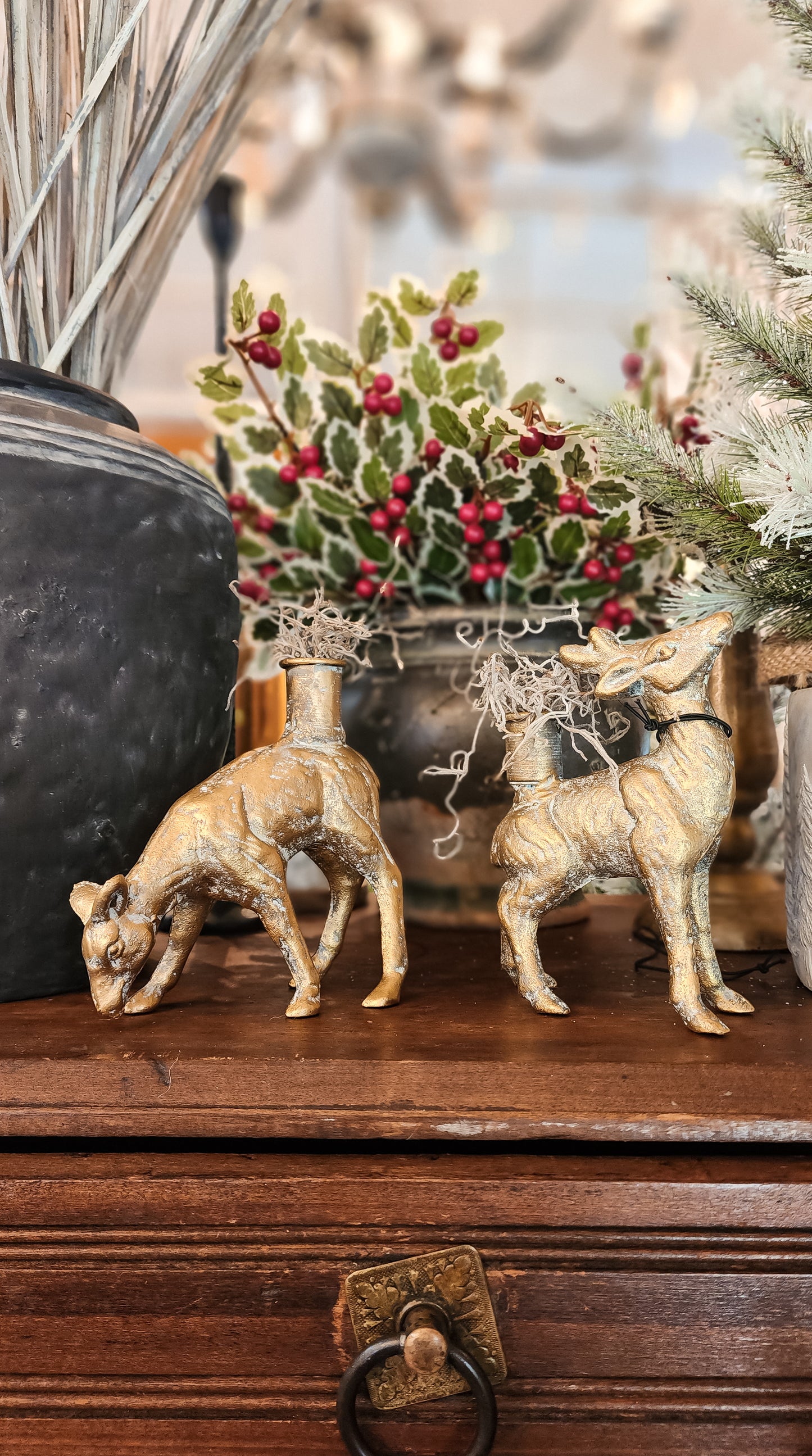 Gold Deer Taper Holder (2 Styles)