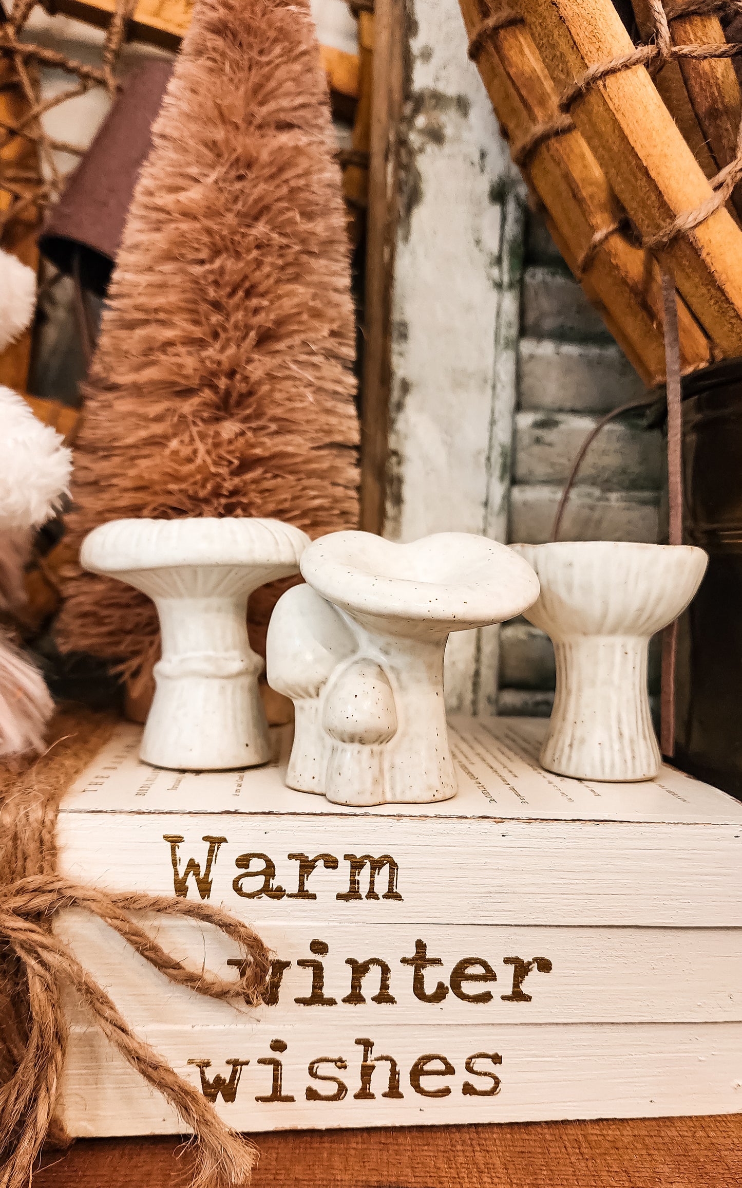 Stoneware Mushroom Sitter