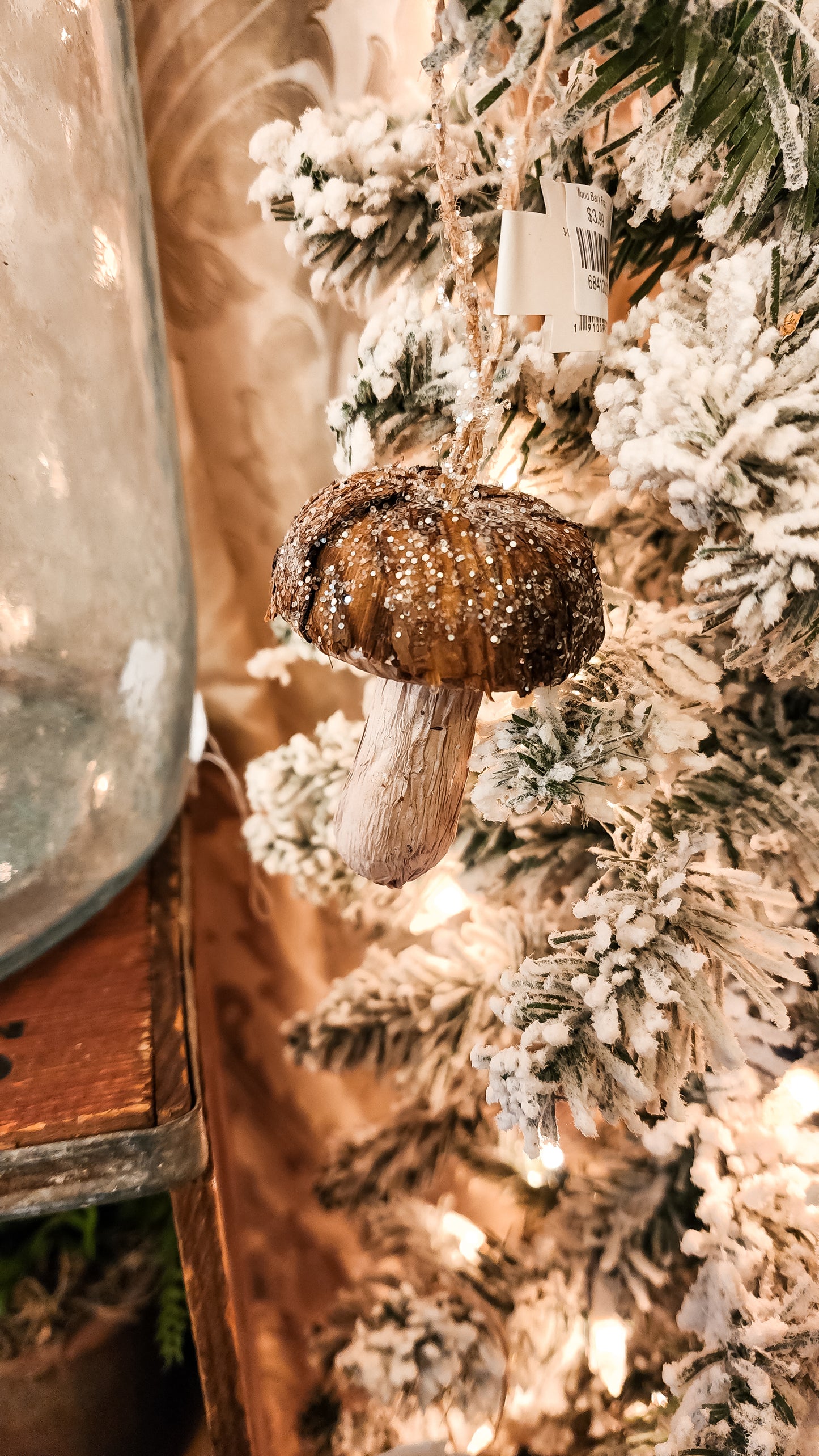 Wood Bark Foam Mushroom Ornaments