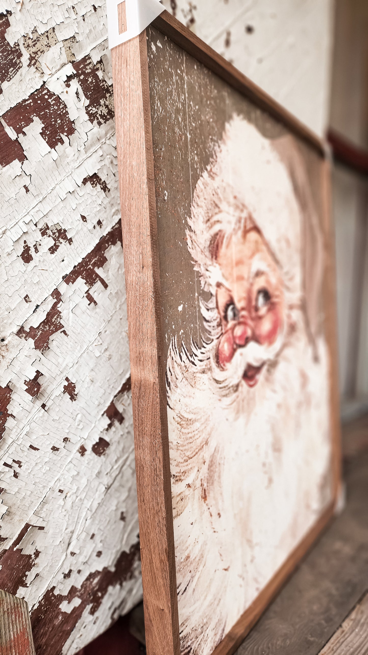 Wood Framed Santa Face ( CAN NOT SHIP)