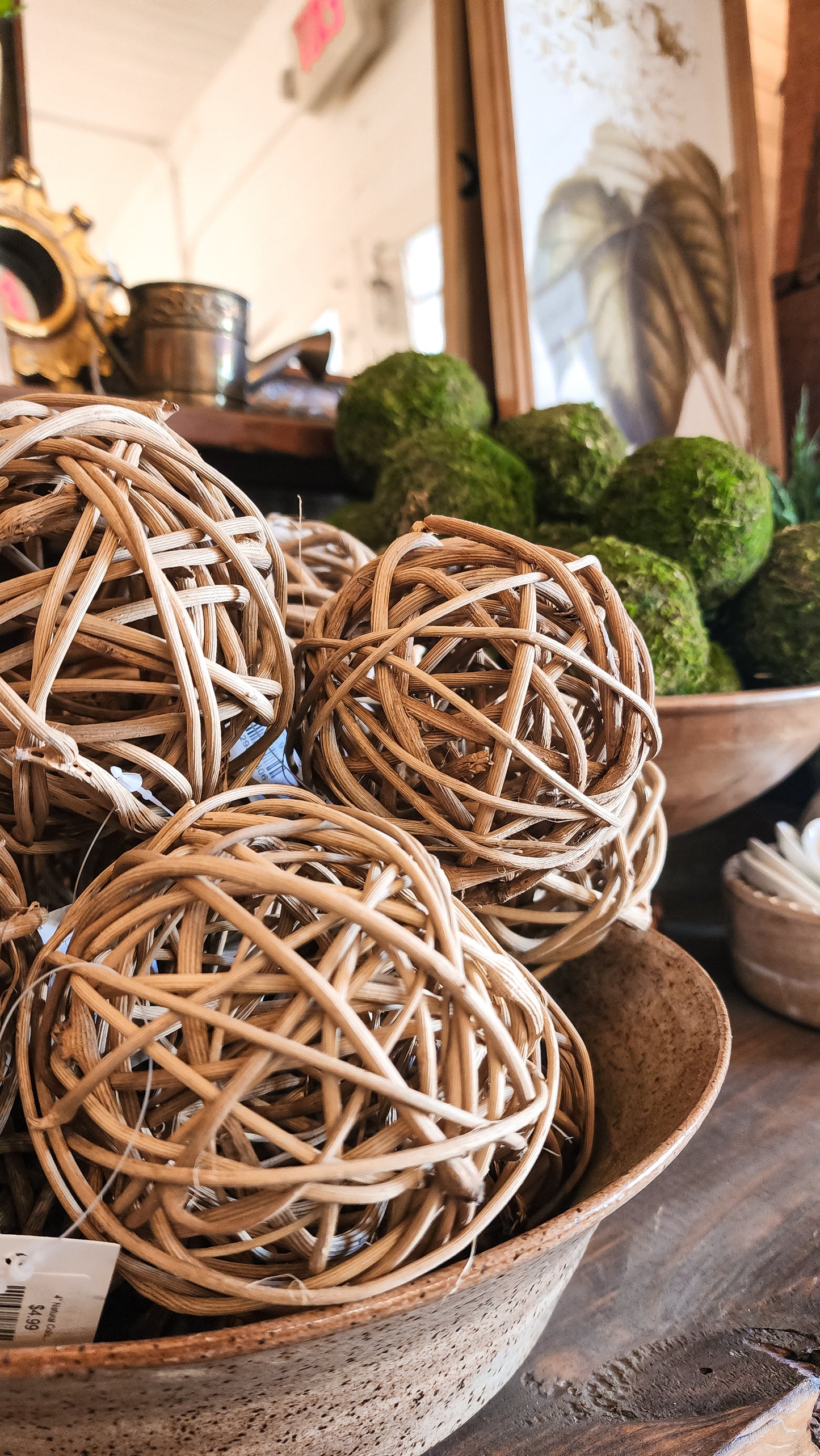 4" Natural Color Rattan Orb