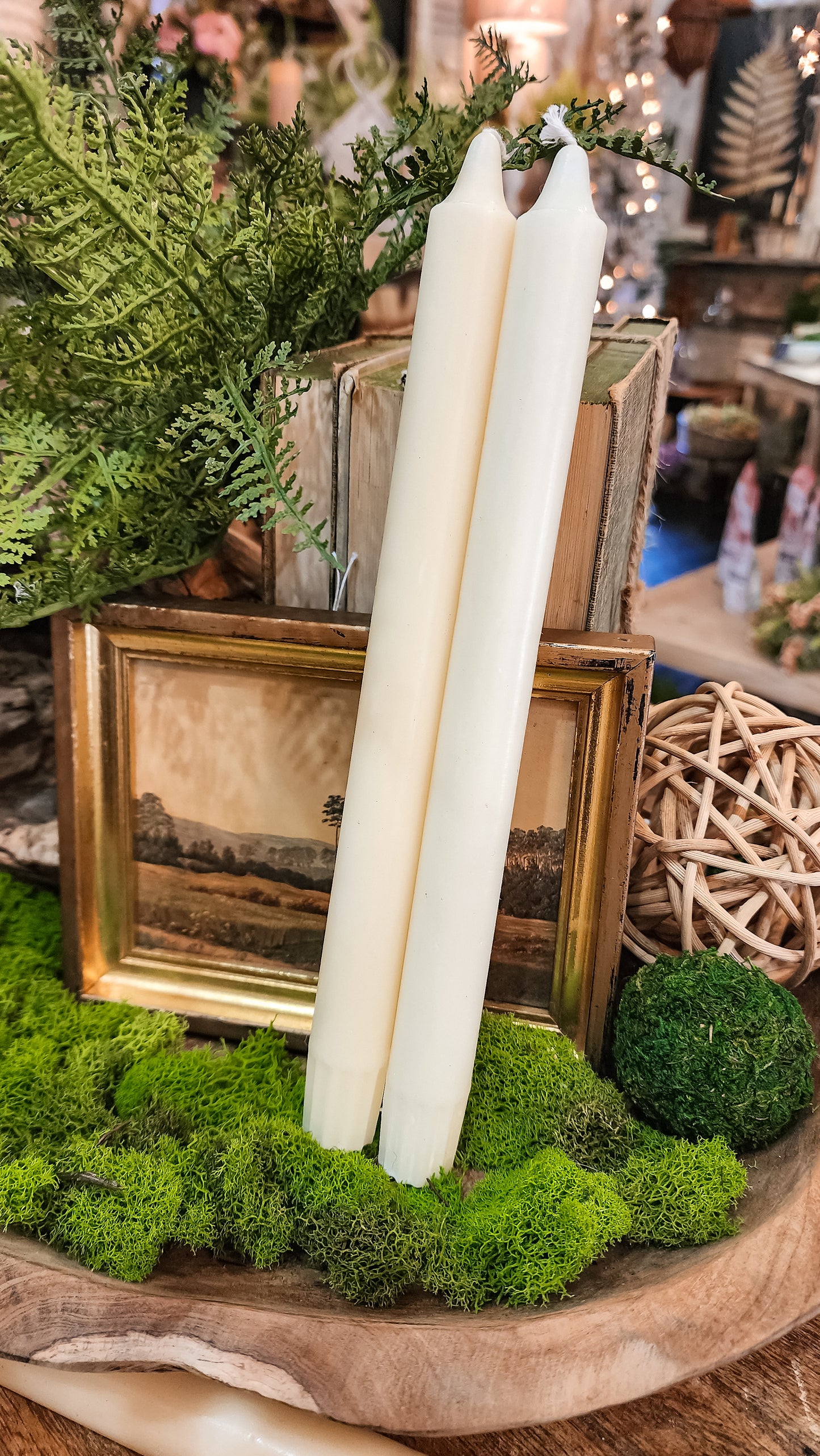 Cream Taper Candle Sticks Assorted Size (Set of 2)