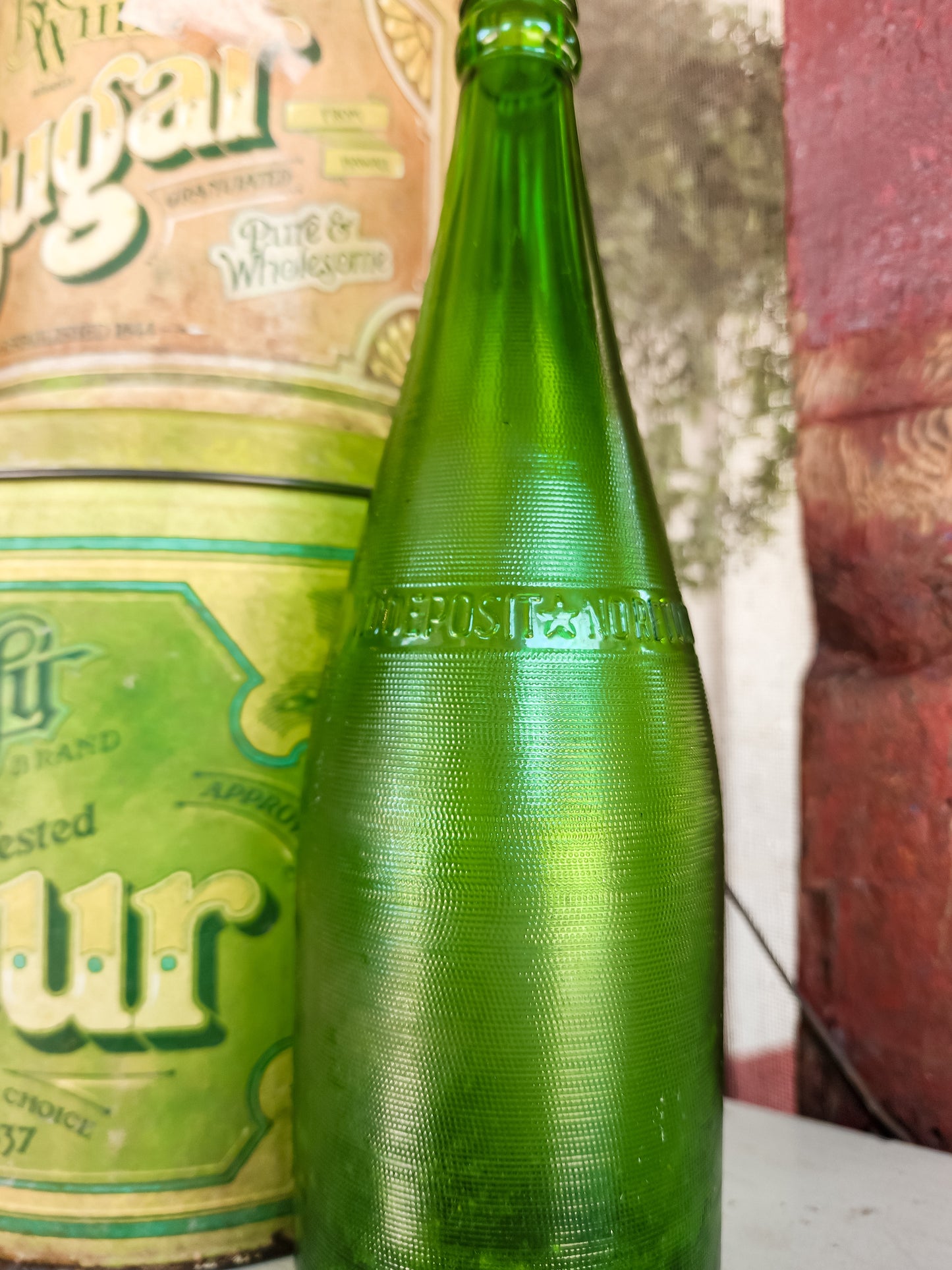 Vintage Green Glass Bottle
