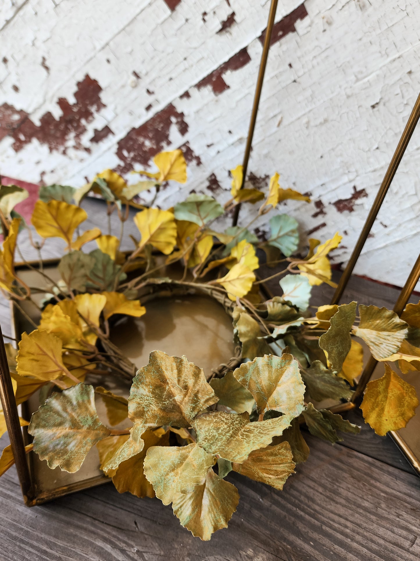 Green Gingko Candle Ring