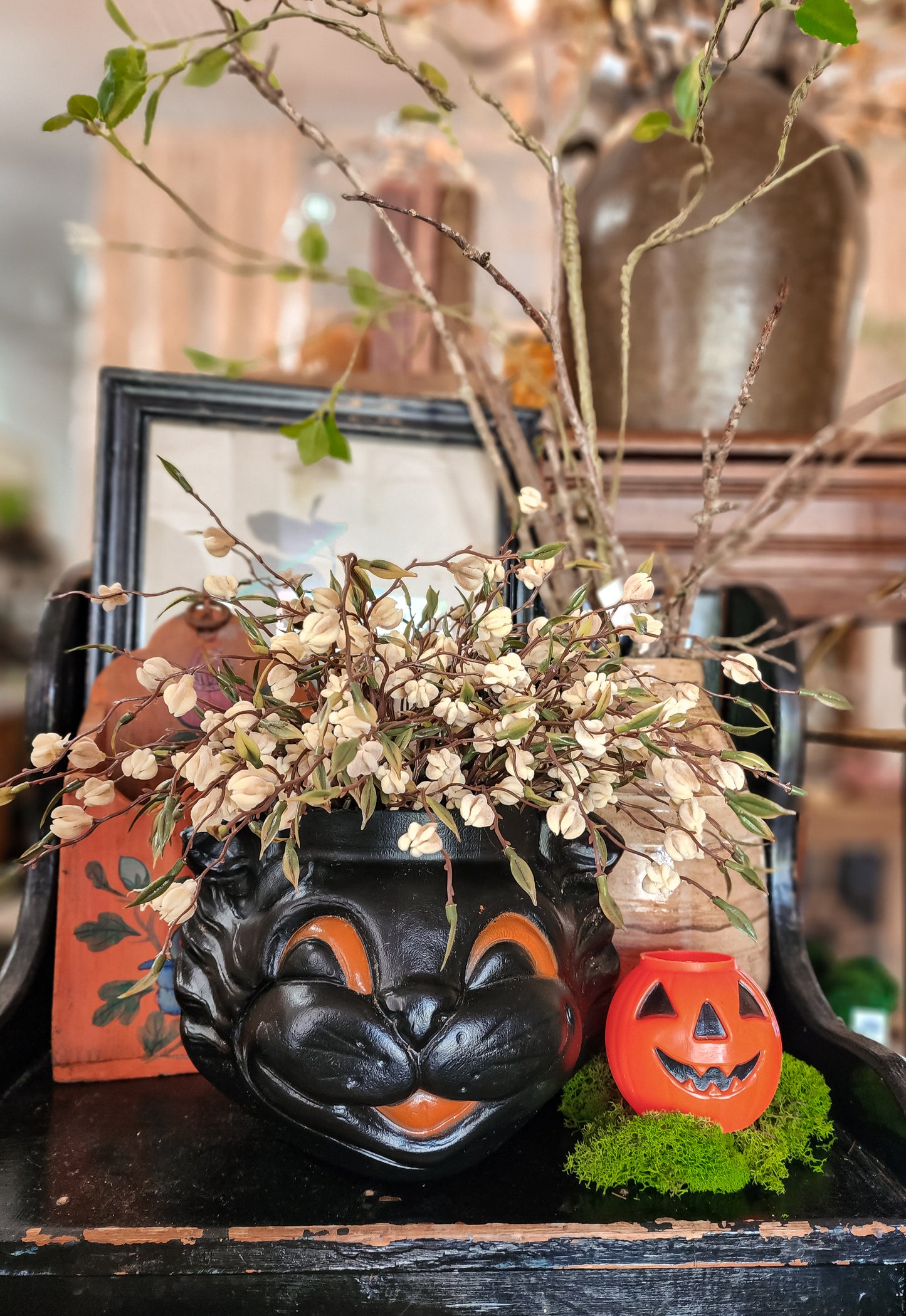 Vintage Halloween Cat Bucket
