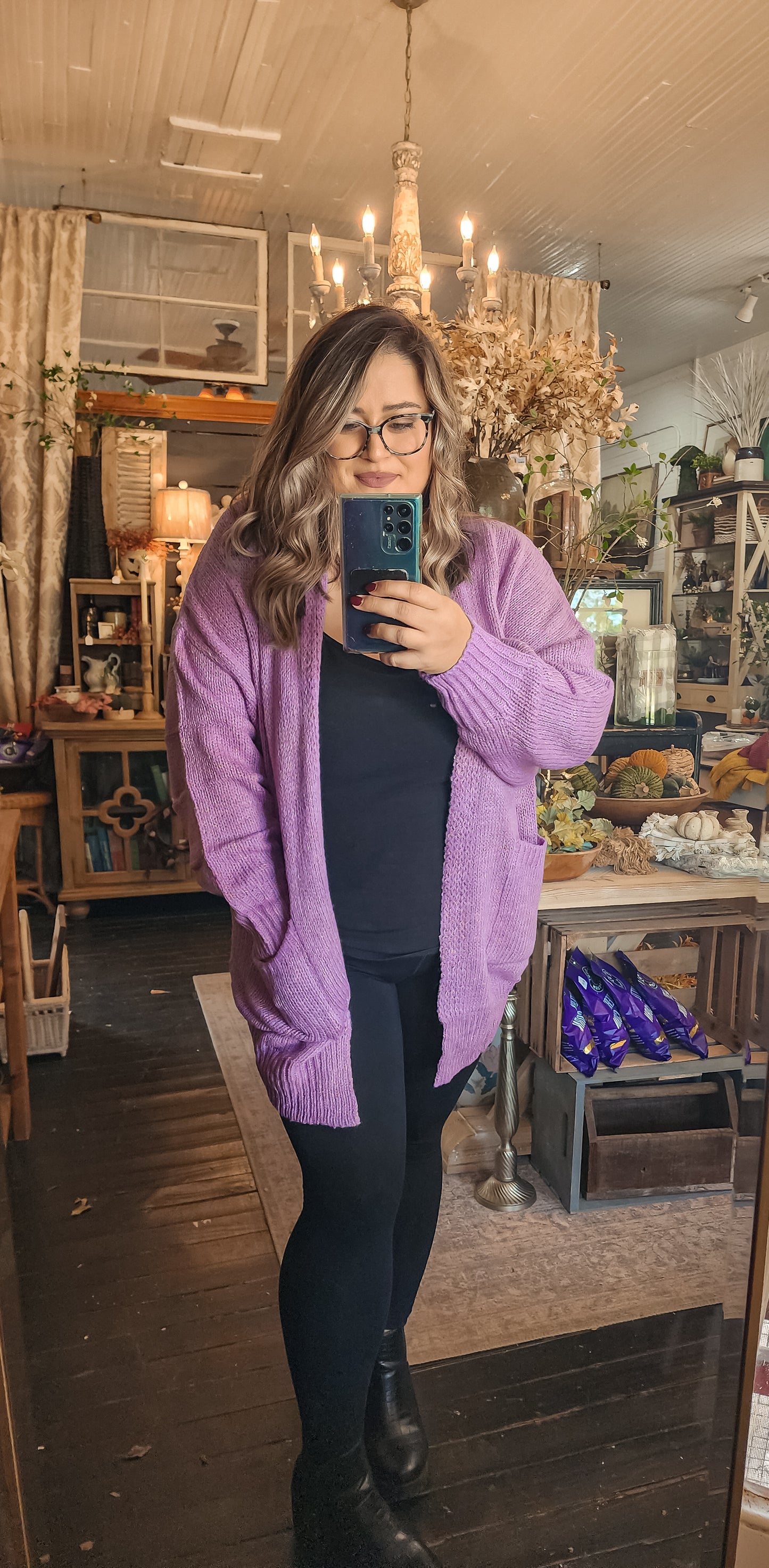 Ariana Confetti Cardigan (Lavender)