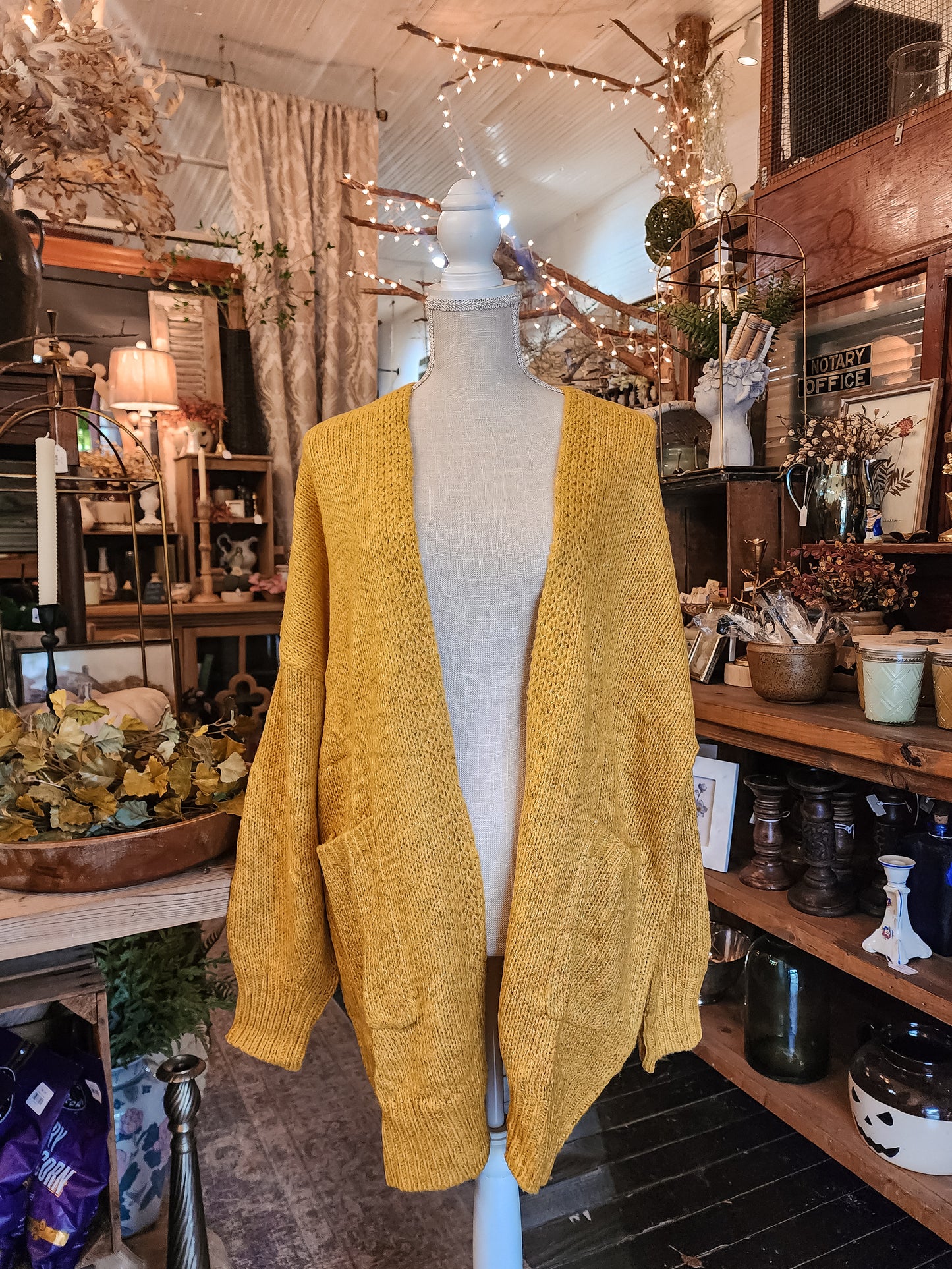 Arianna Confetti Cardigan (Mustard)