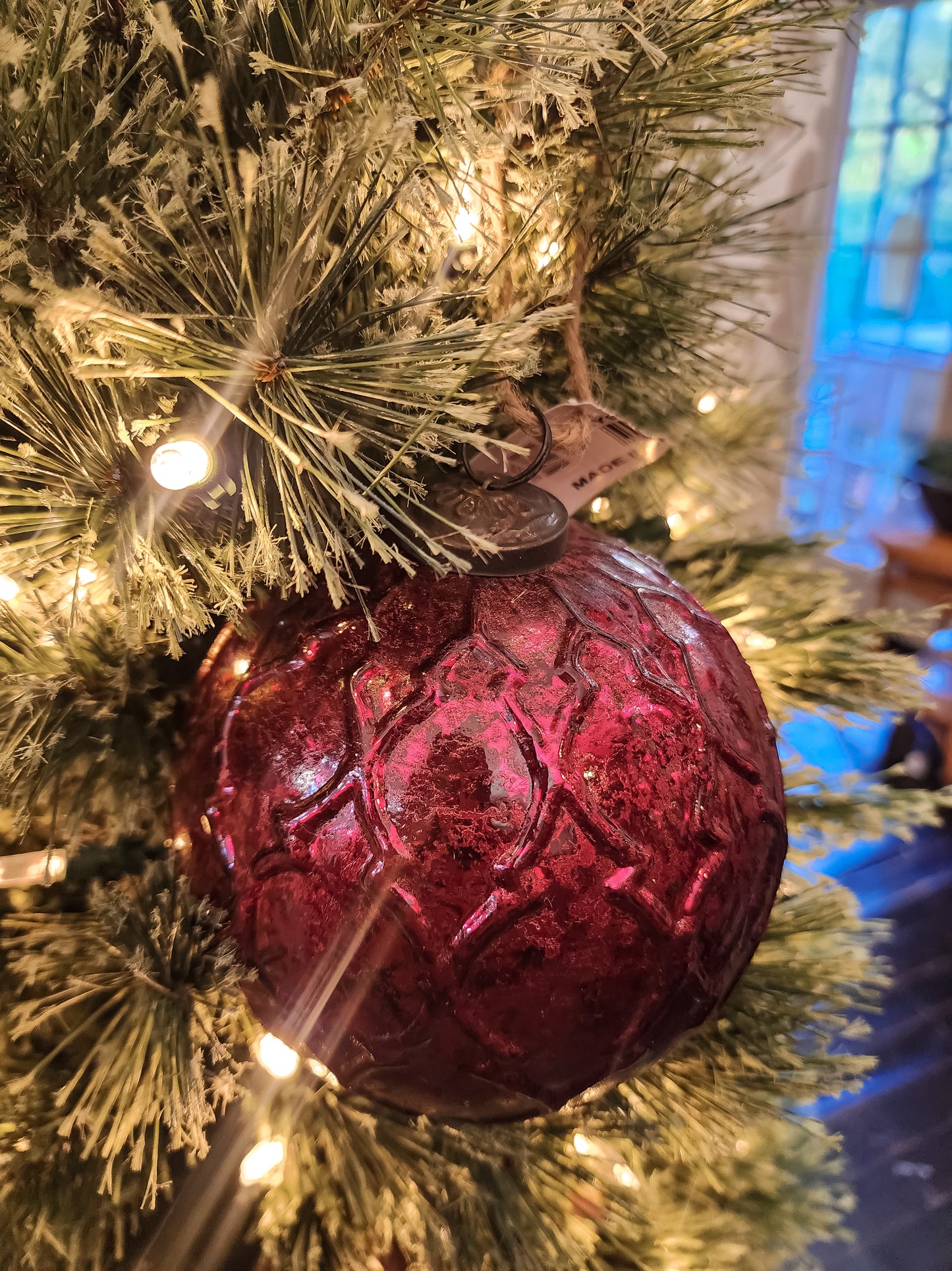 Oversized Red Quatrefoil Ornament