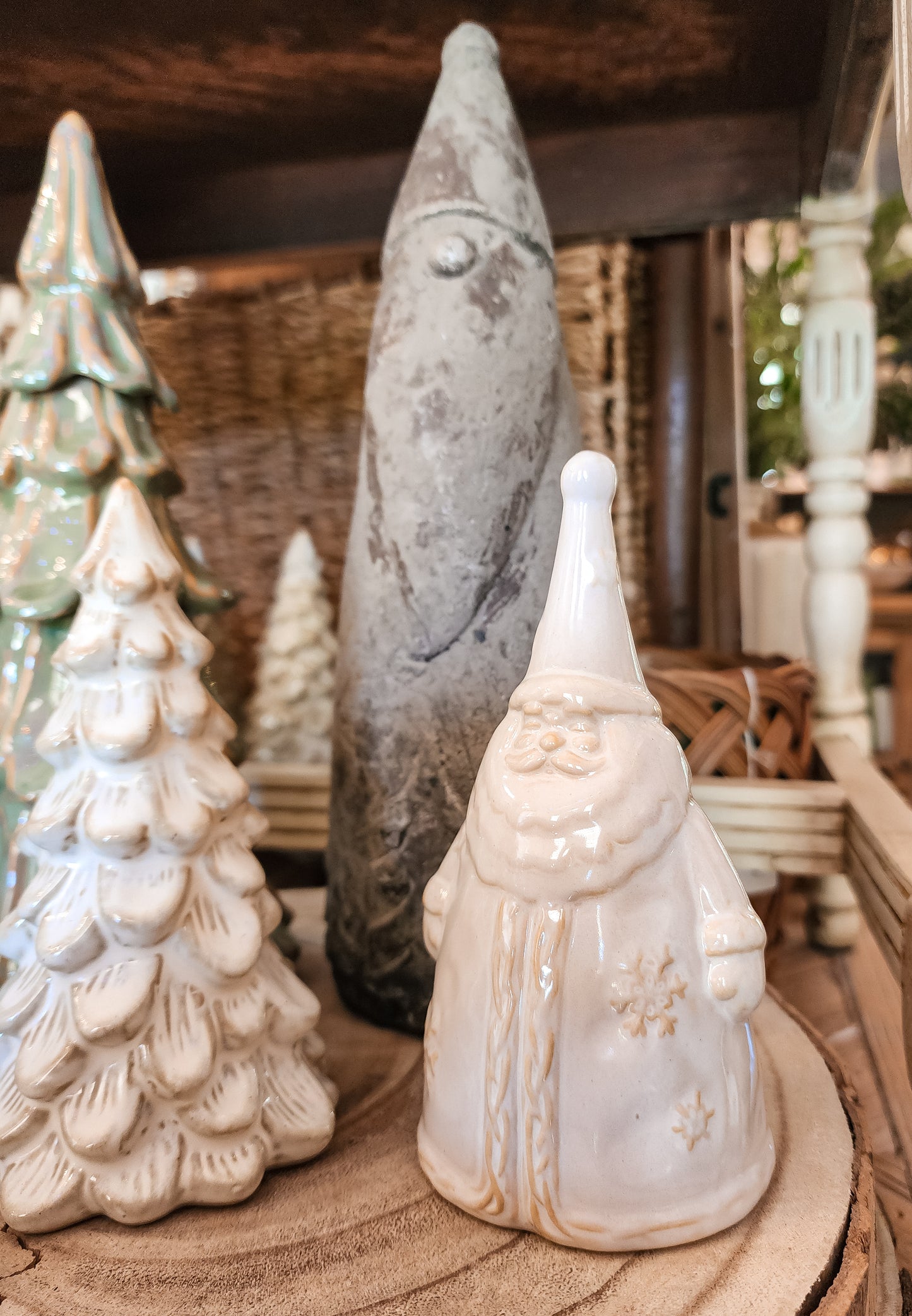Stoneware Santa Bell