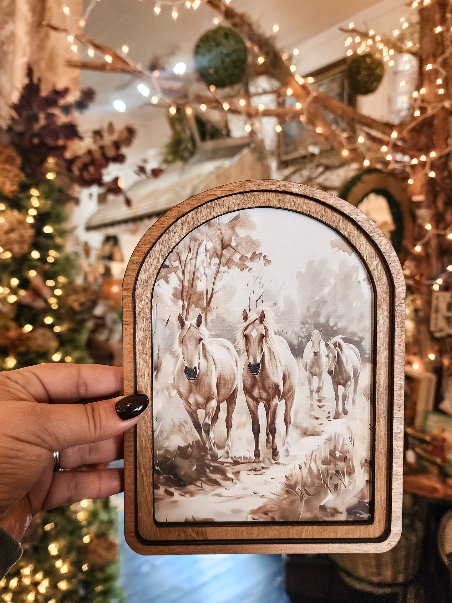 Arch Top Horse Sketch Framed Art