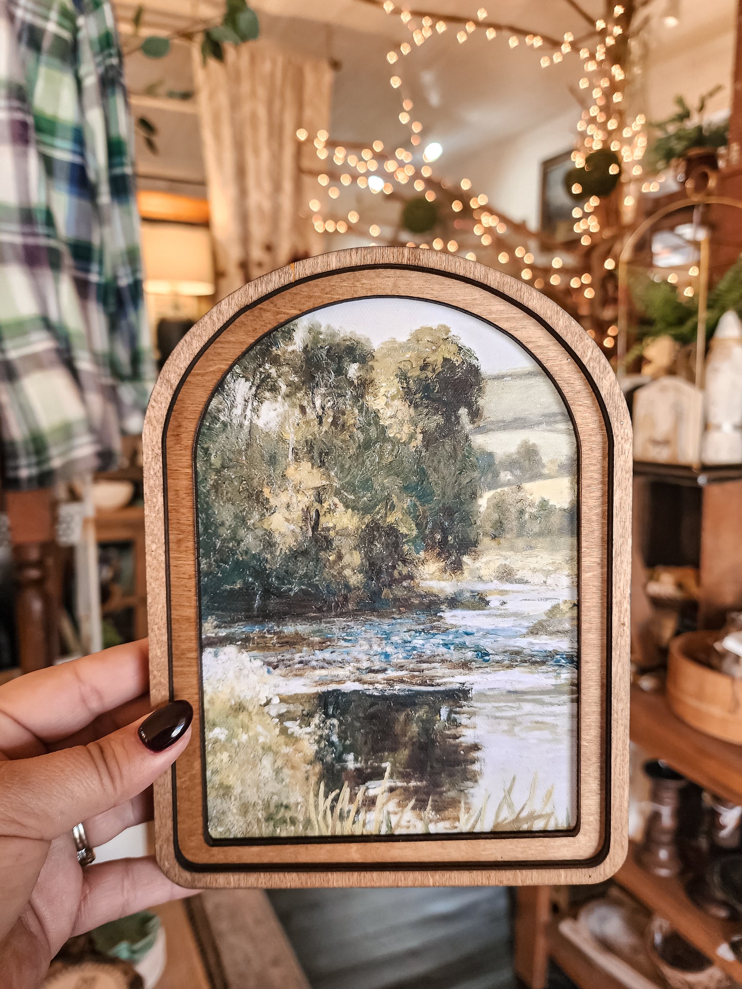 Arch Top Landscape Sketch Framed Art