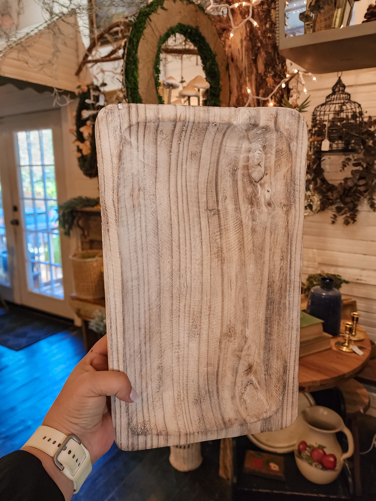 Valli Wooden White Washed Bowl