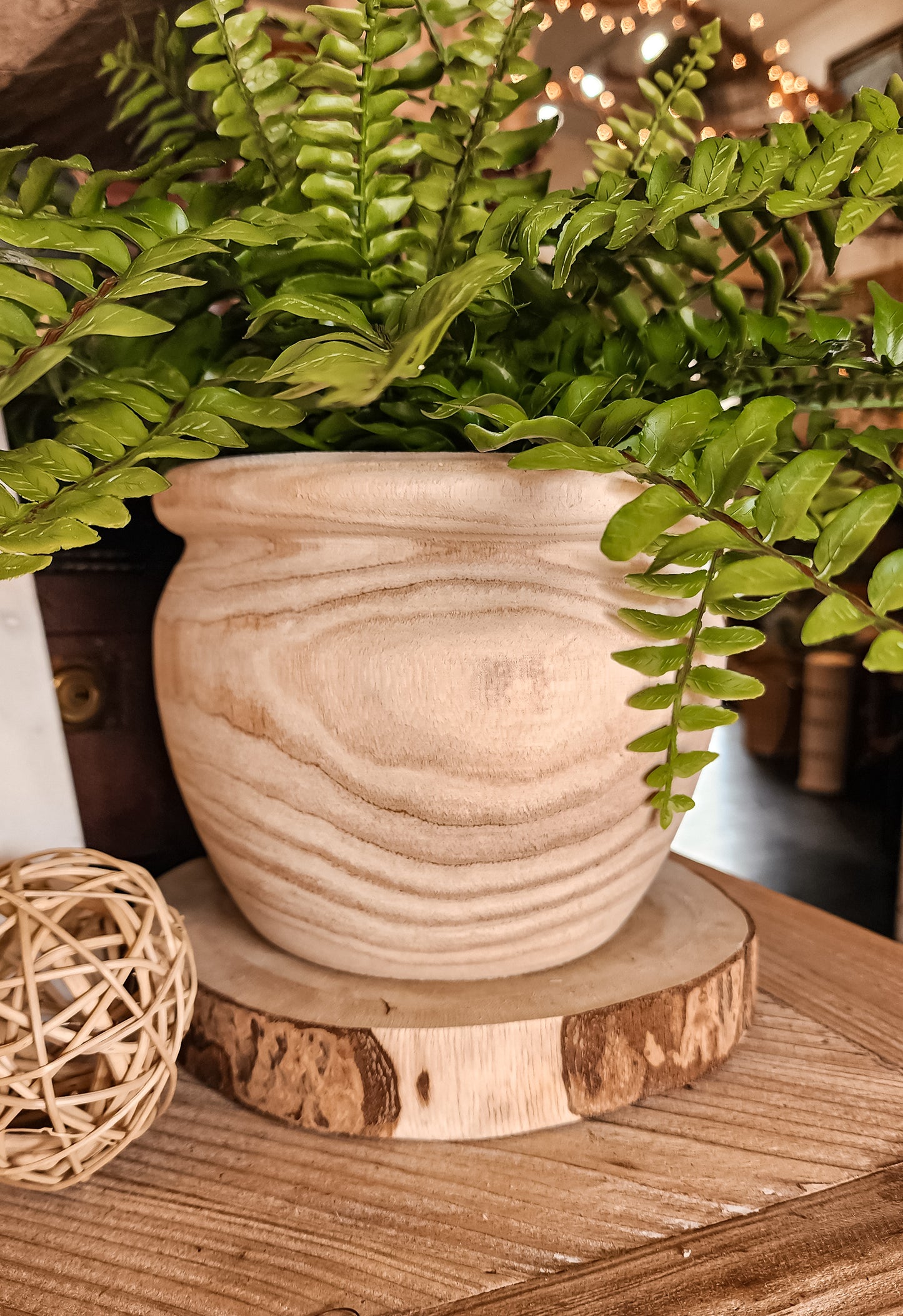 Carved Wooden Pot