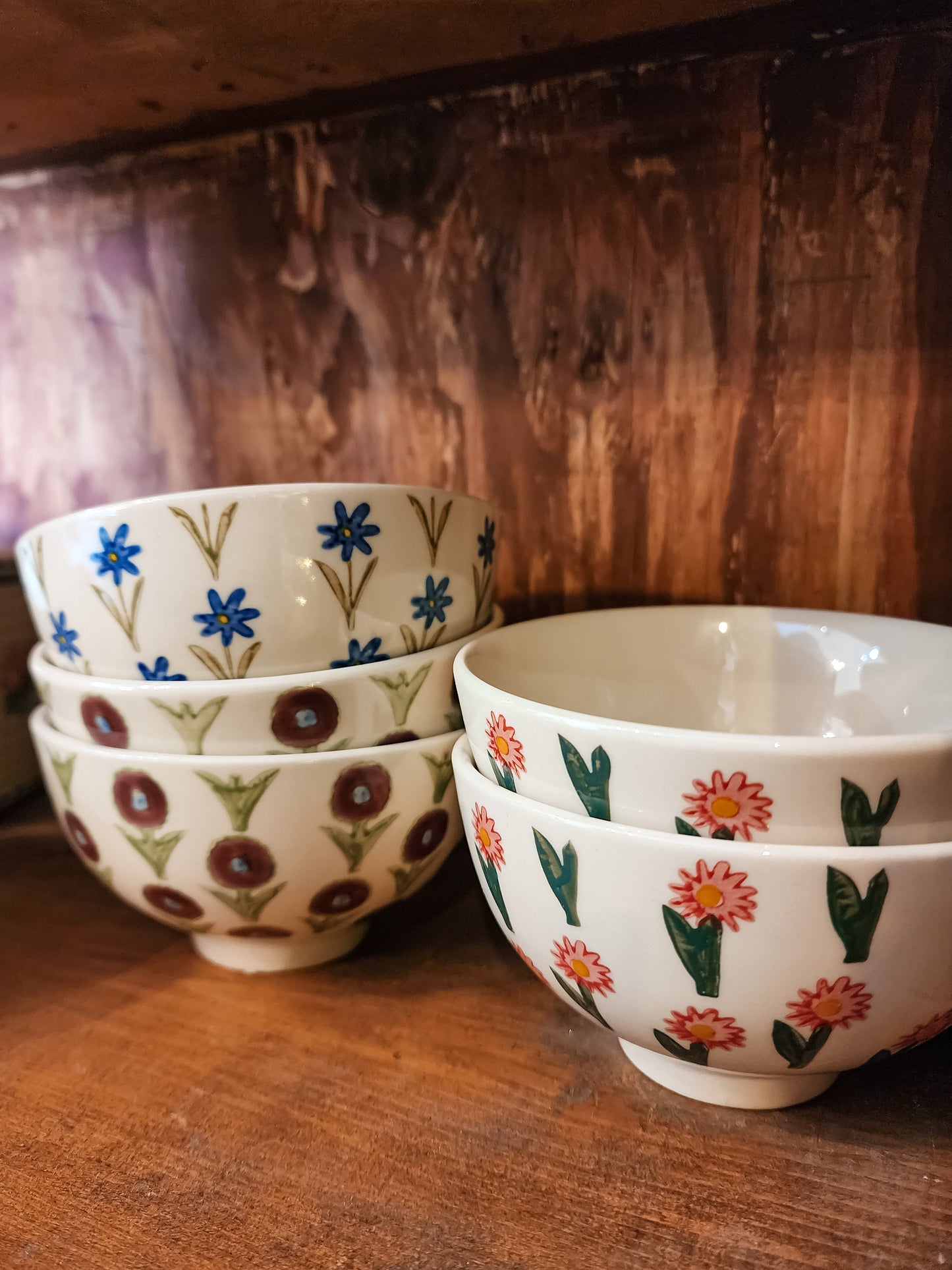 Floral Small Stoneware Bowls