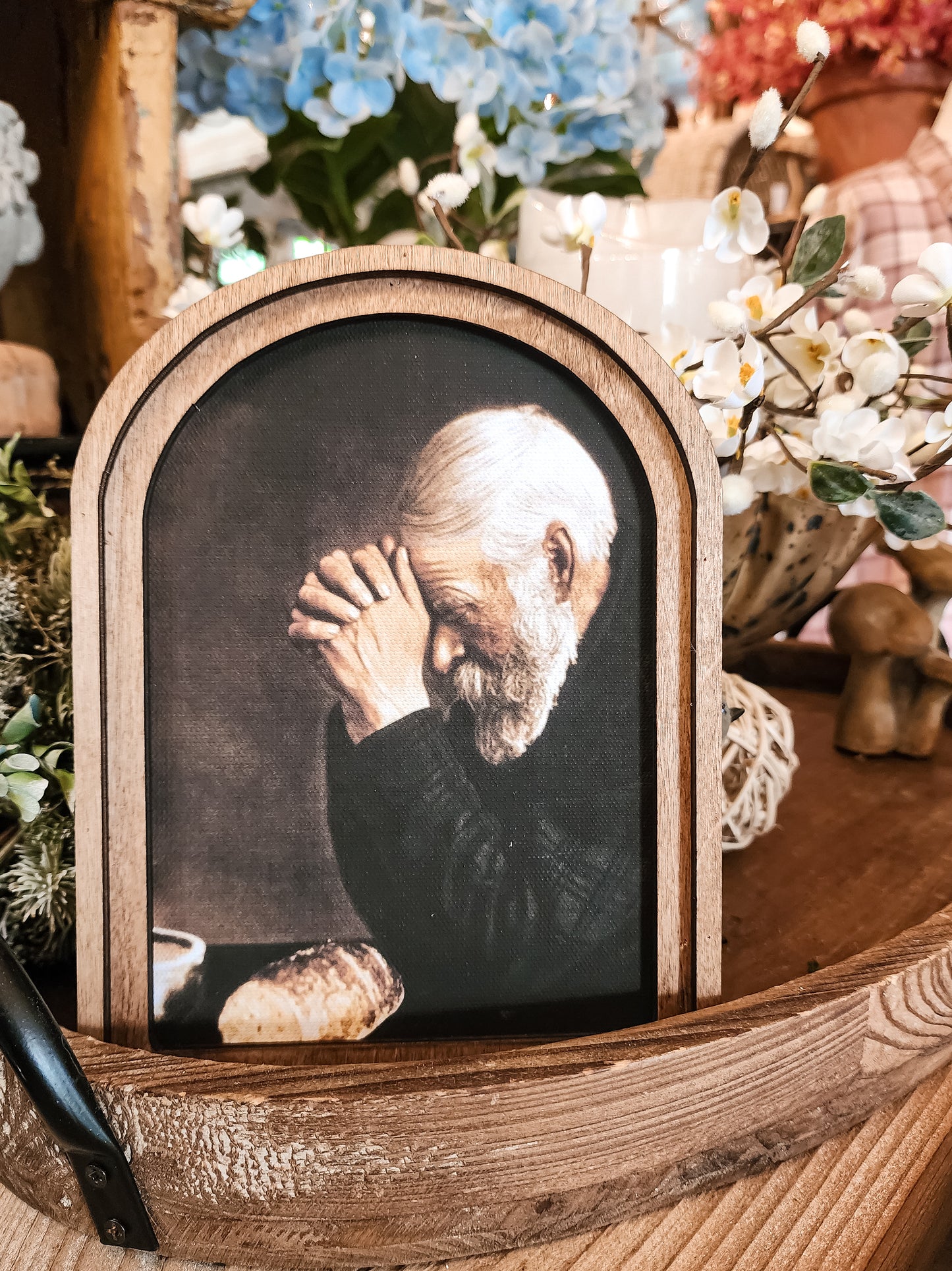 Arch Top Praying Man Framed Art