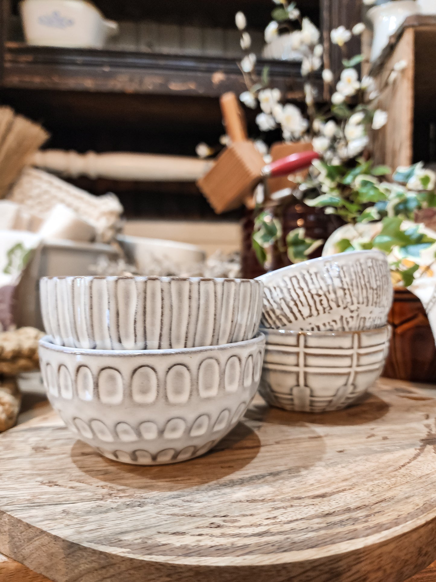 Debossed Stoneware Bowl