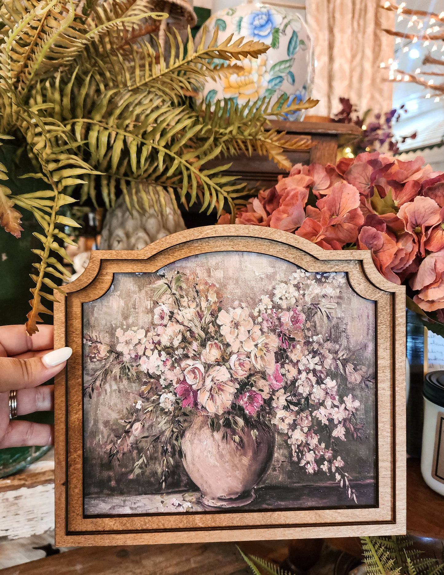 Provincial Rustic Floral Vase Framed Art