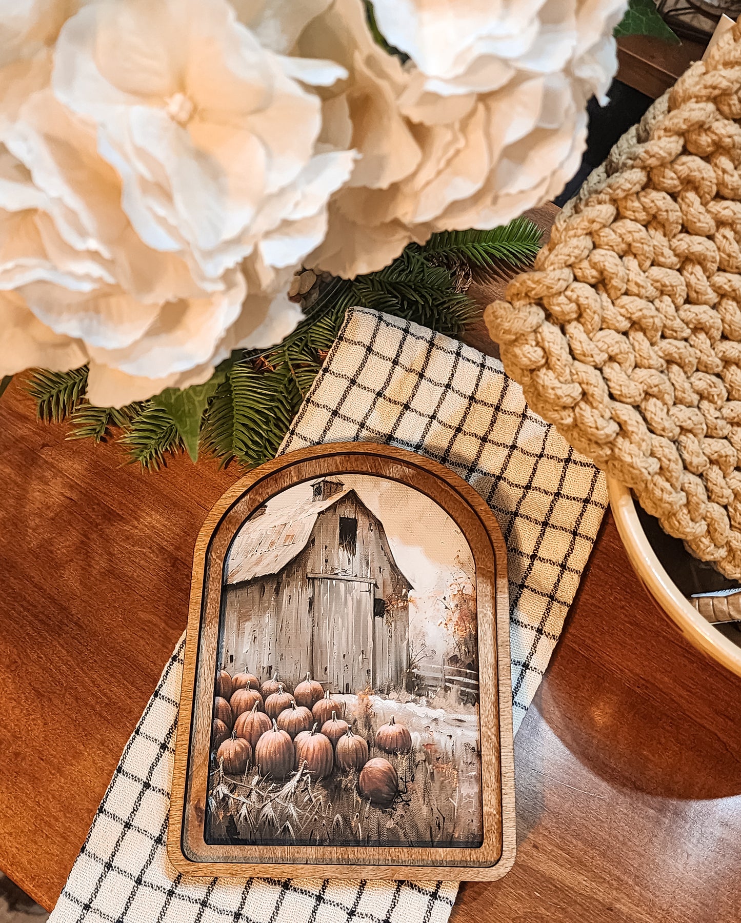 Arch Top Harvest Barn Framed Art