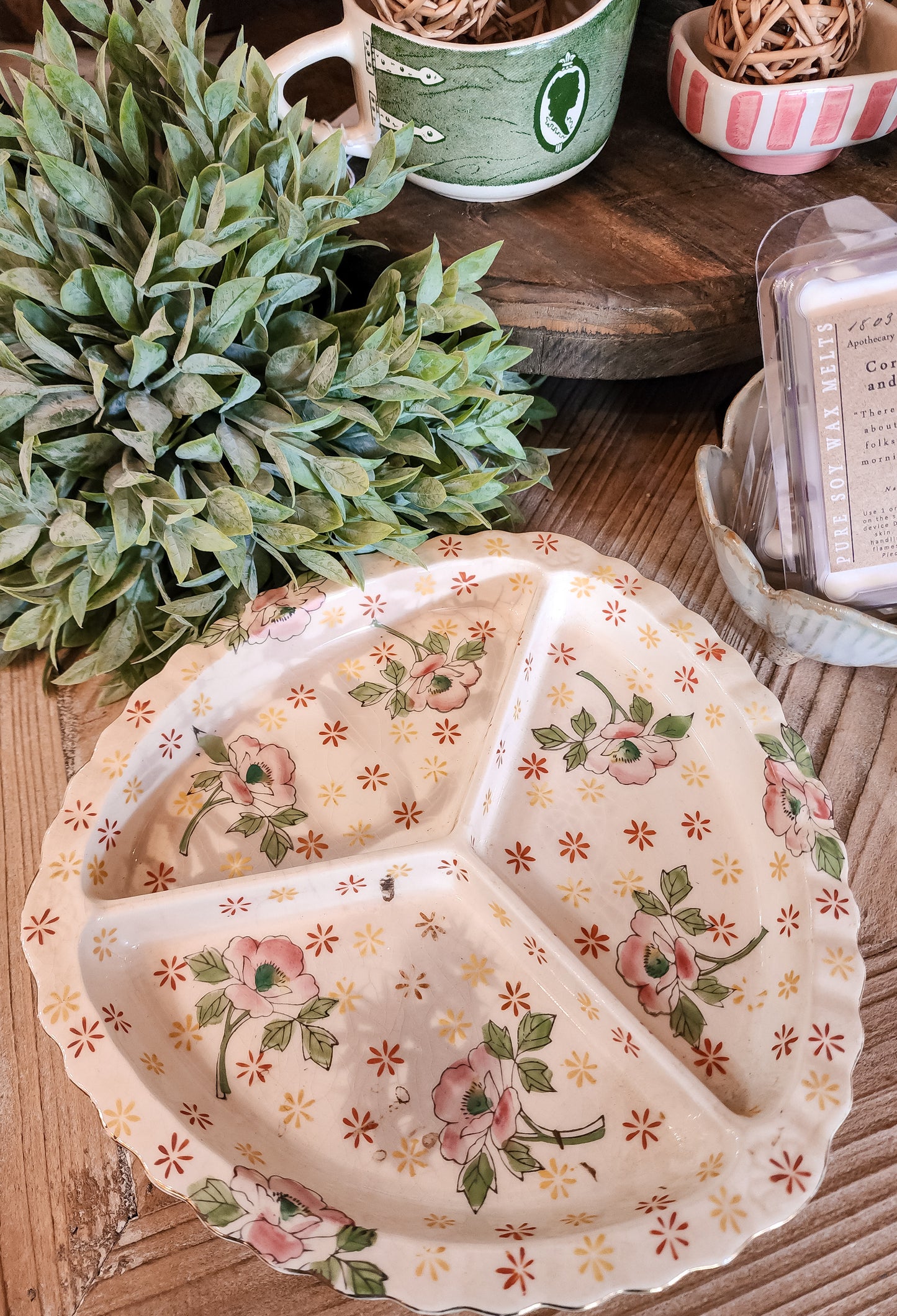 Floral Divided Serving Dish