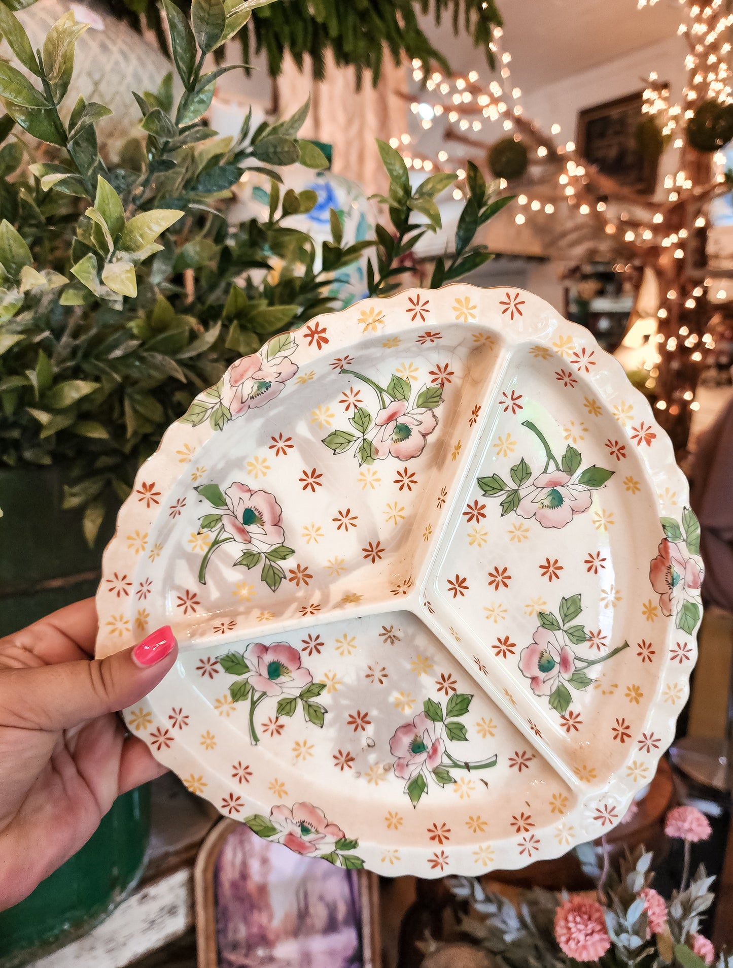 Floral Divided Serving Dish