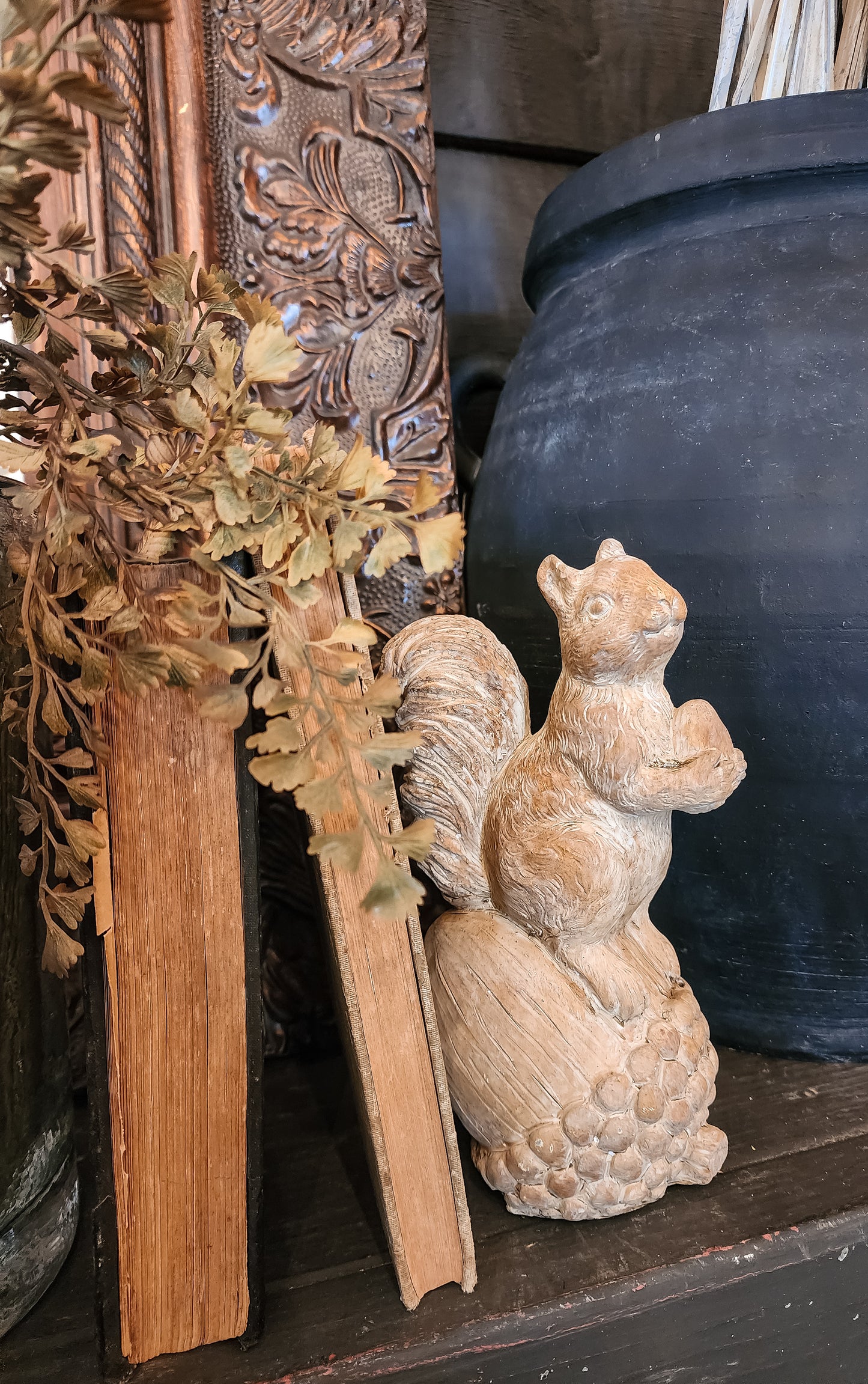 Cement Squirrel on Acorn (Assorted)
