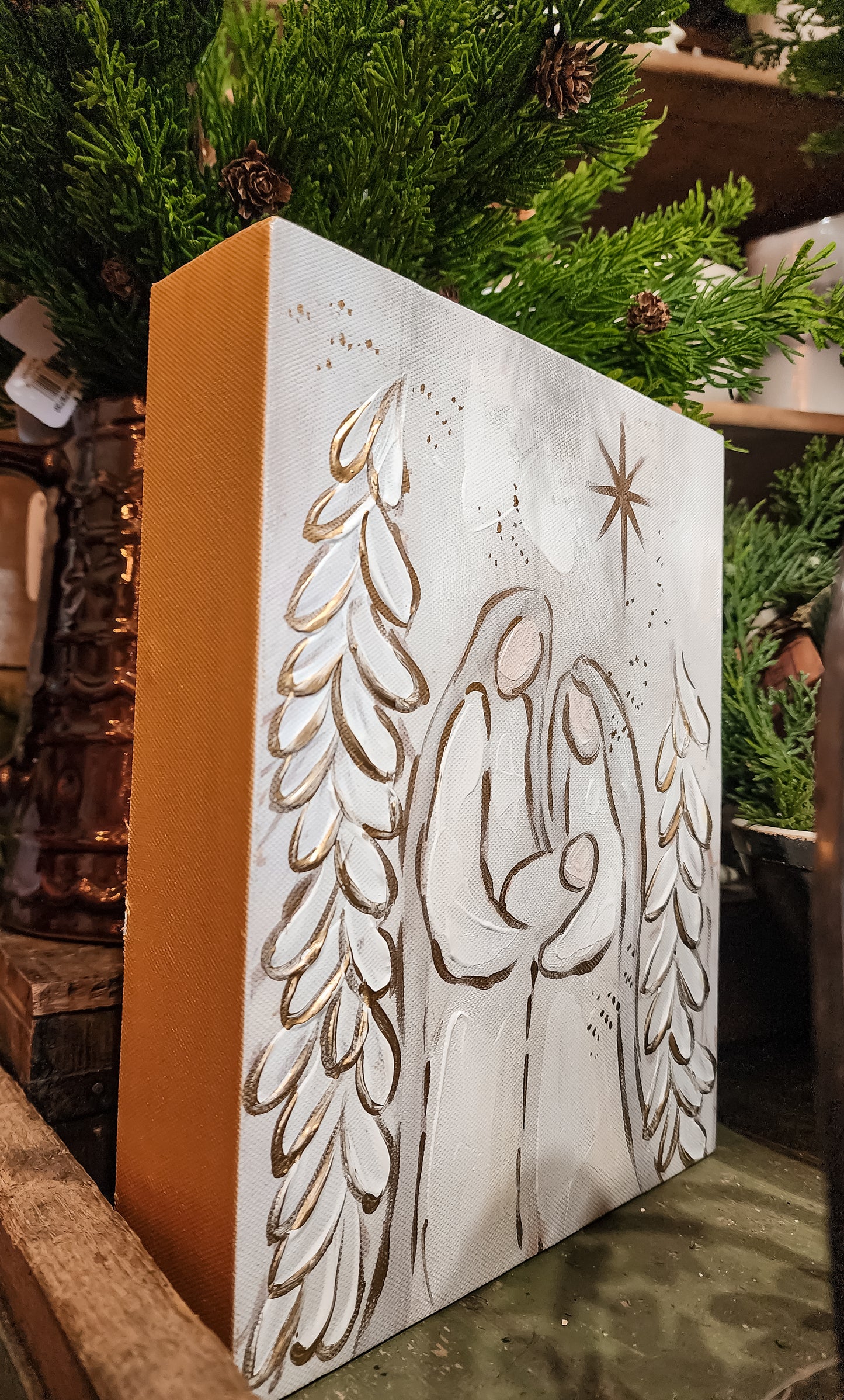 Gold Trim Holy Family Art