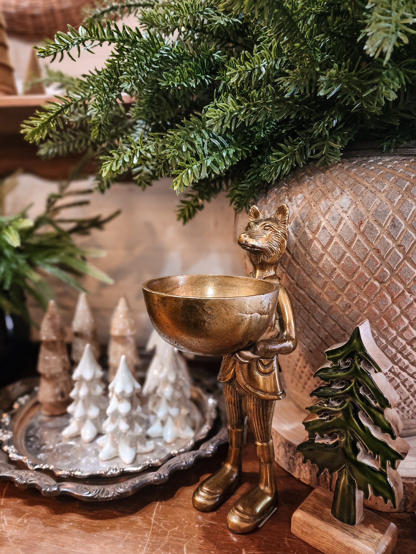 Eli Standing Gold Fox Holding Dish