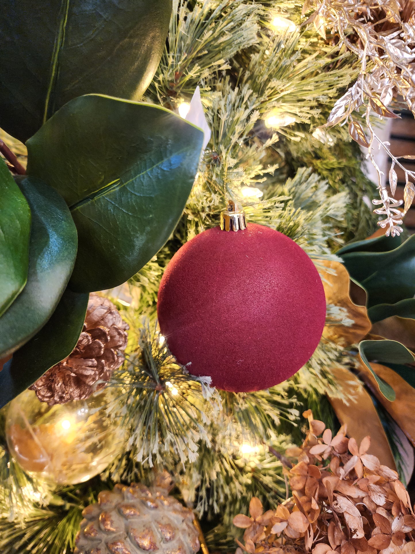Burgundy Flocked Ornament