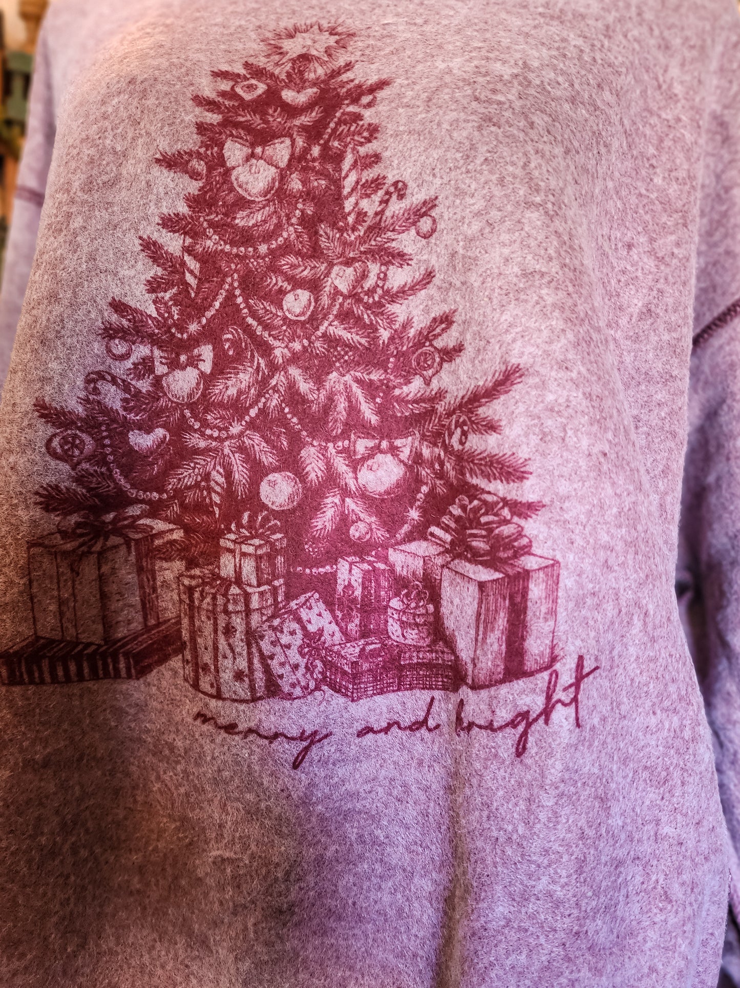 NEW!! Inside out Christmas Sweatshirts: Merry and Bright tree