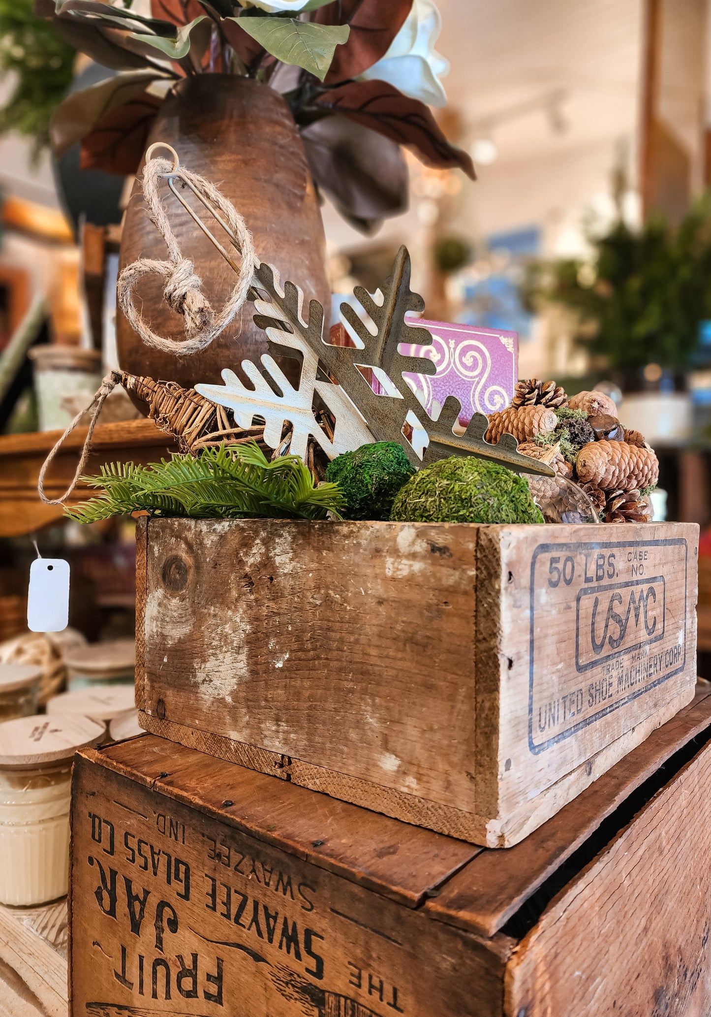 Hanging Metal Snowflake Ornament/ Dough Bowl Filler