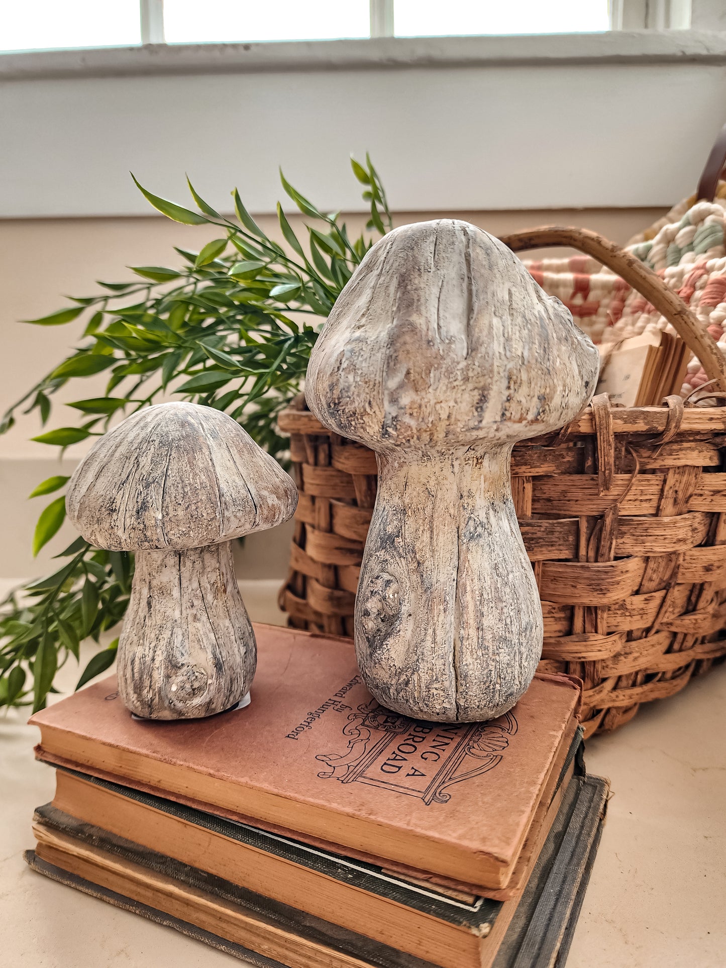 Birch Texture Cement Mushroom (Assorted Sizes)
