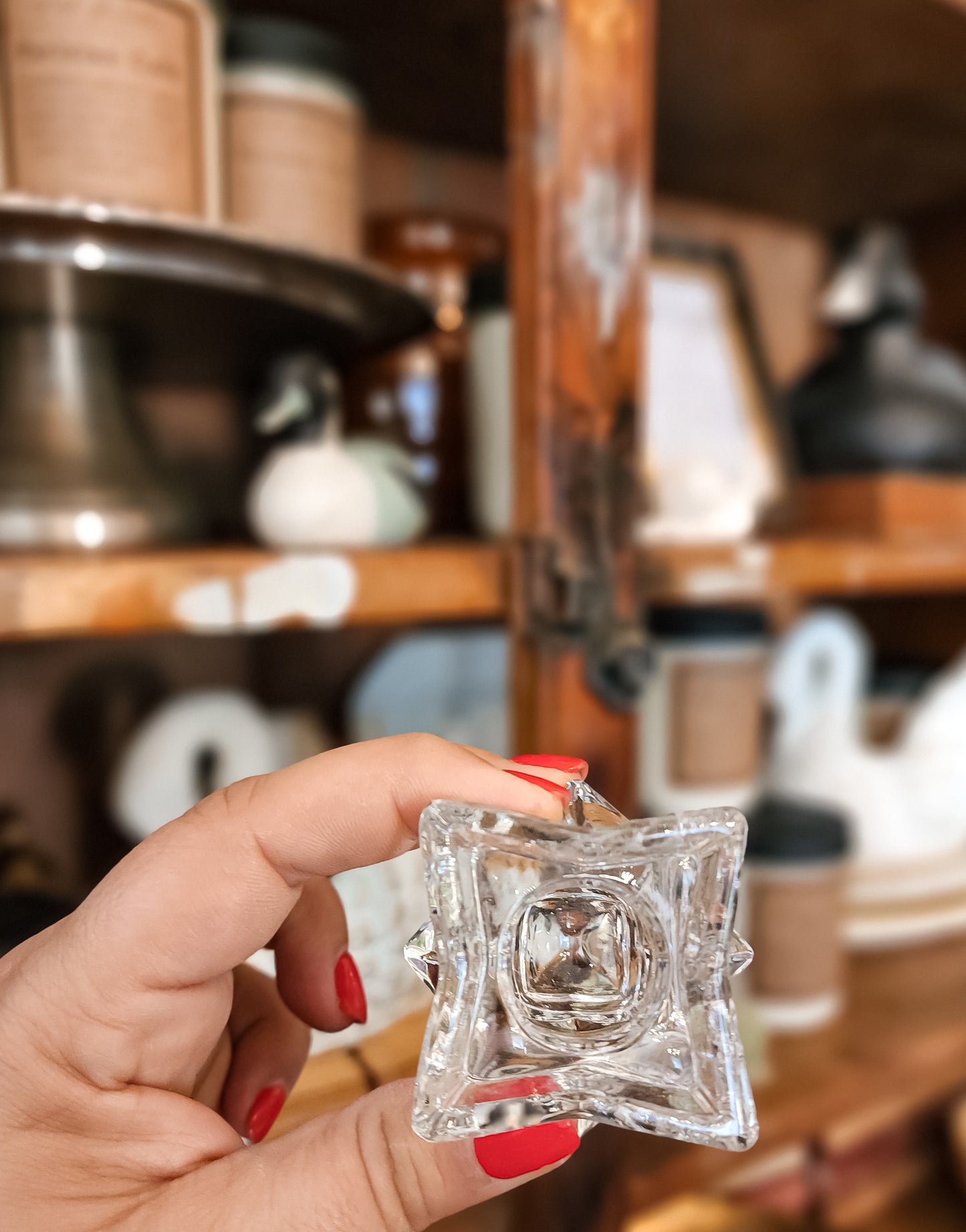 Set of Two Glass Taper Holders