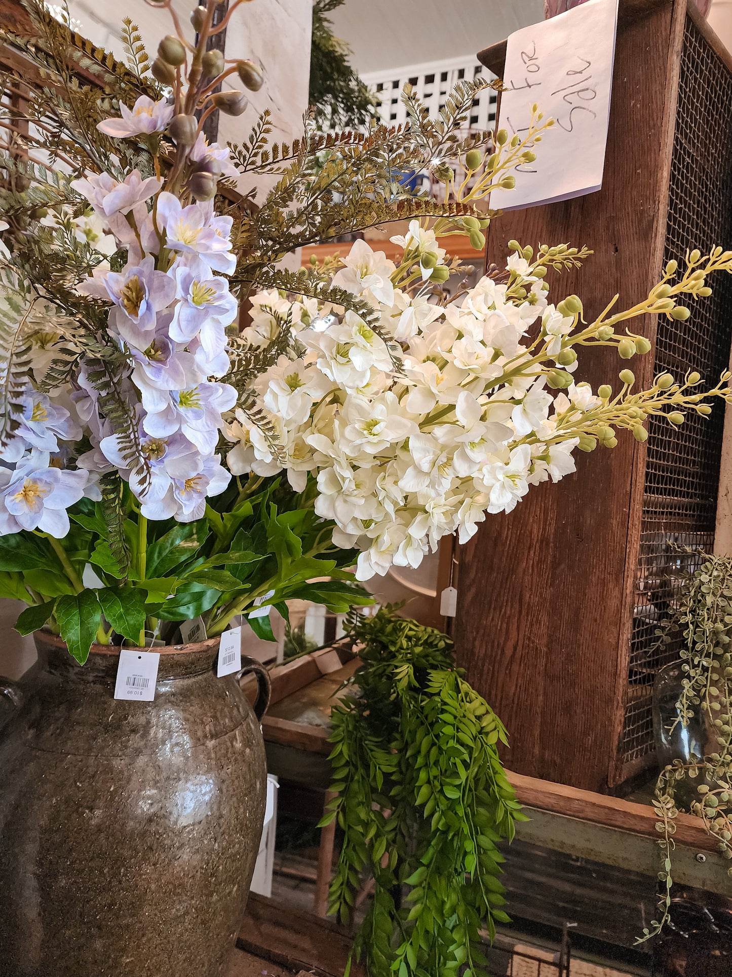 34" Delphinium Stem (White)