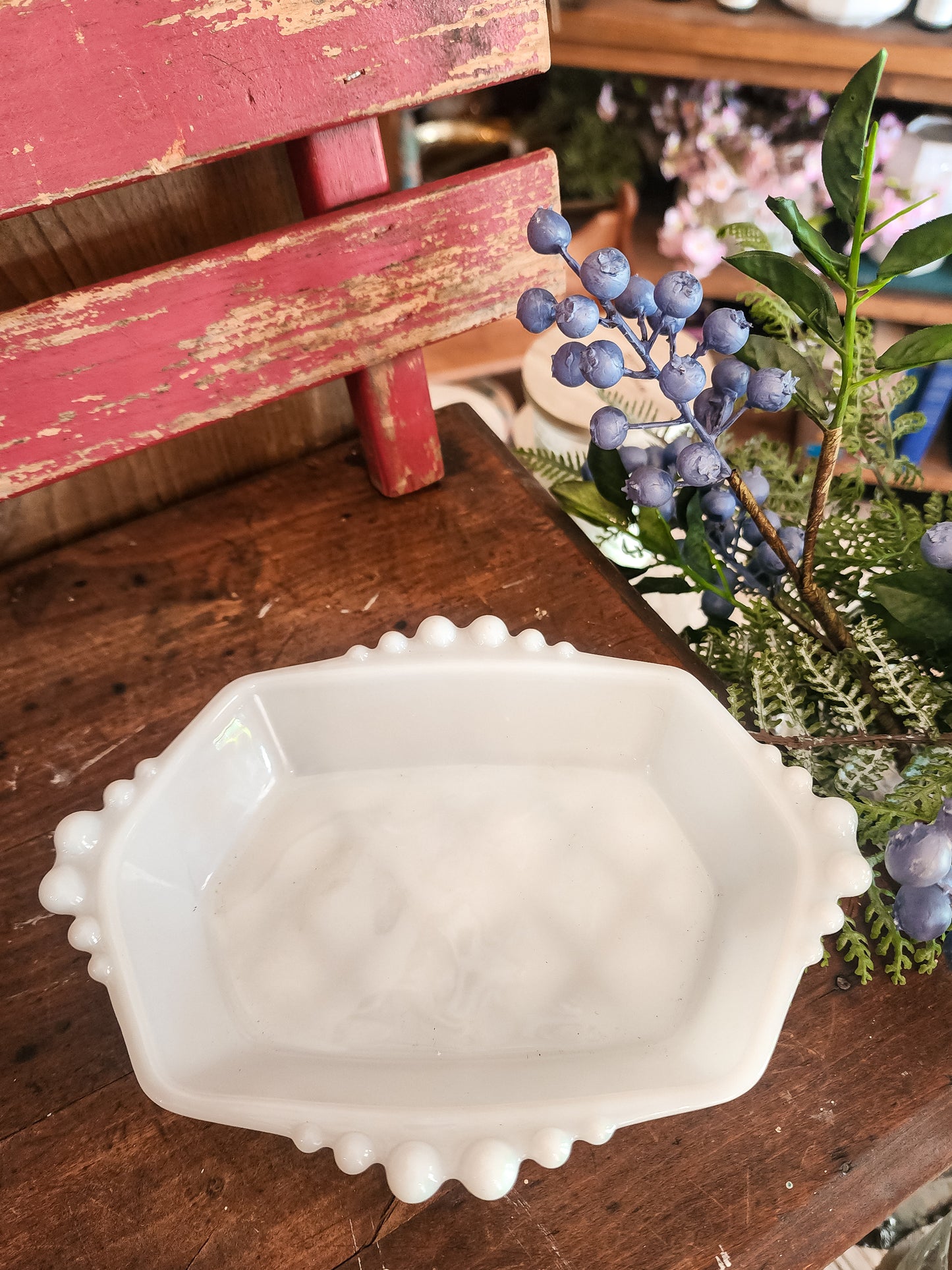 White Dish With Bubble Detail