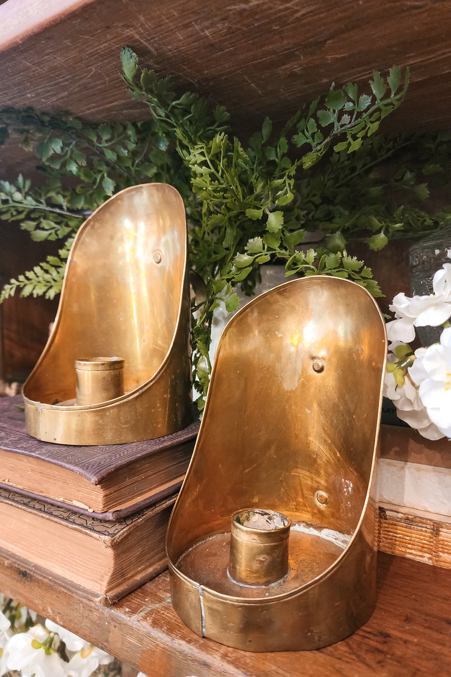 Set of two Brass Candle Holders
