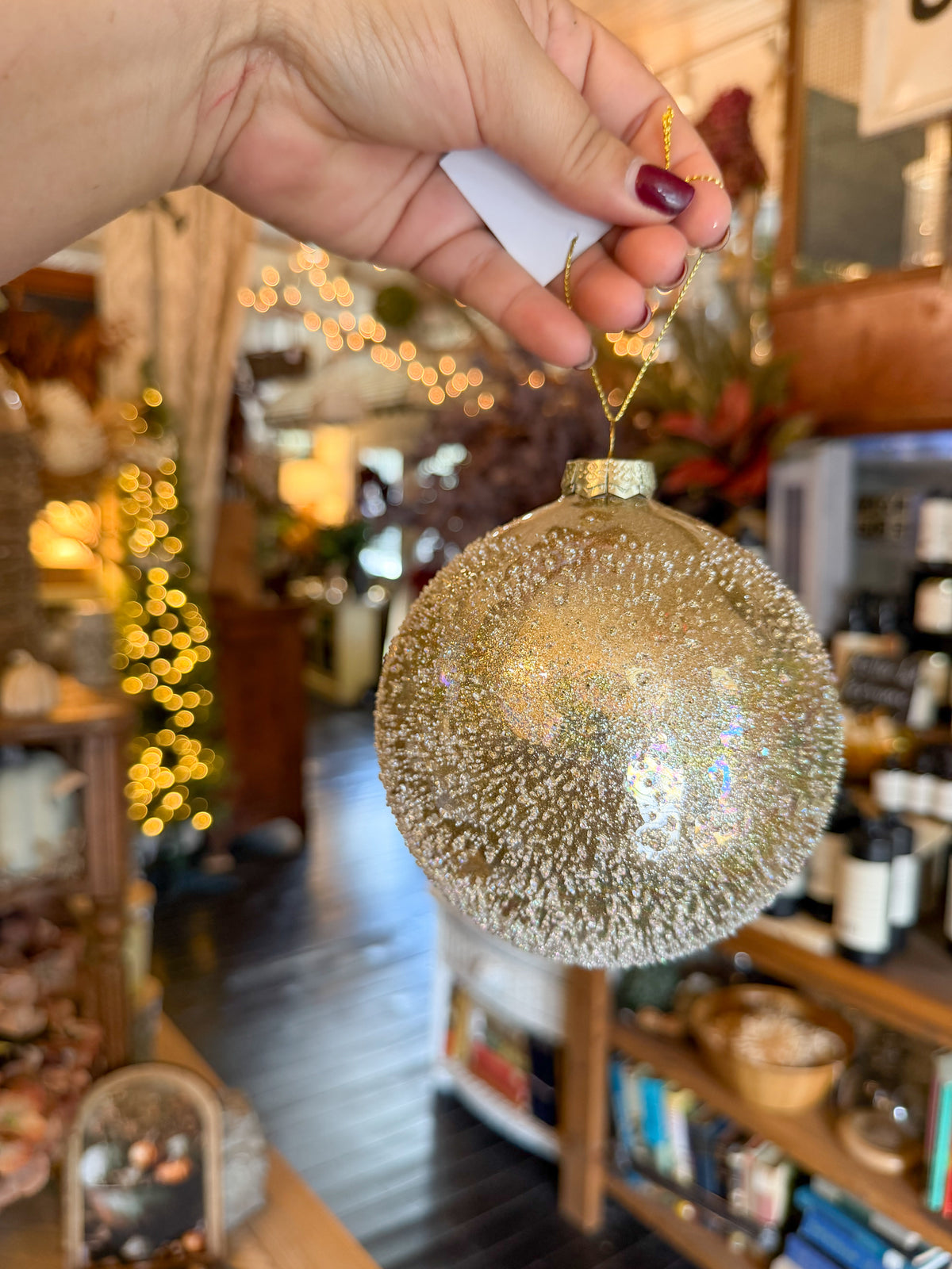 5" Iridescent Beaded Glass Ornament