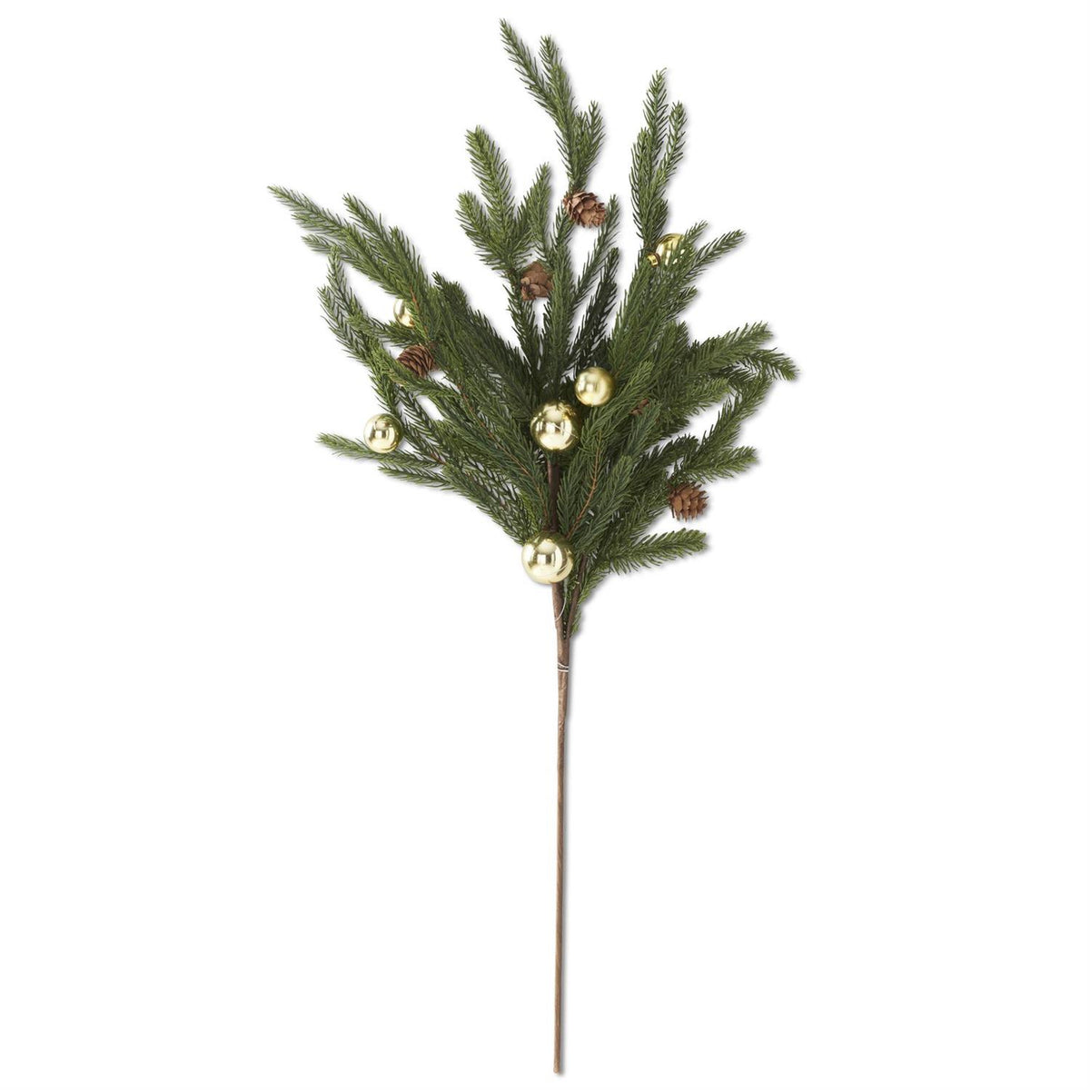 30" Real Touch Pine Stem with Gold Bells