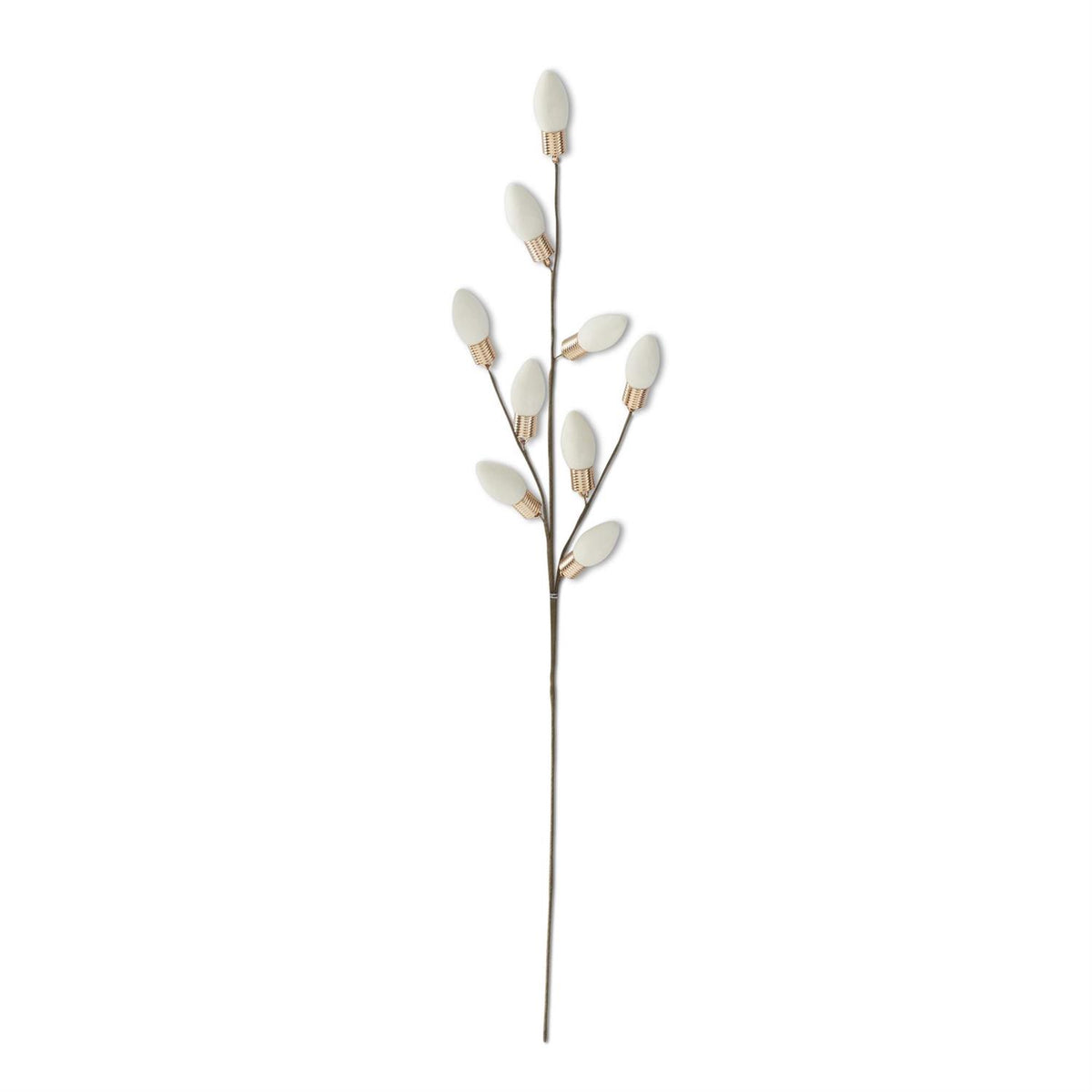 24" White Flocked Christmas Bulb Pick
