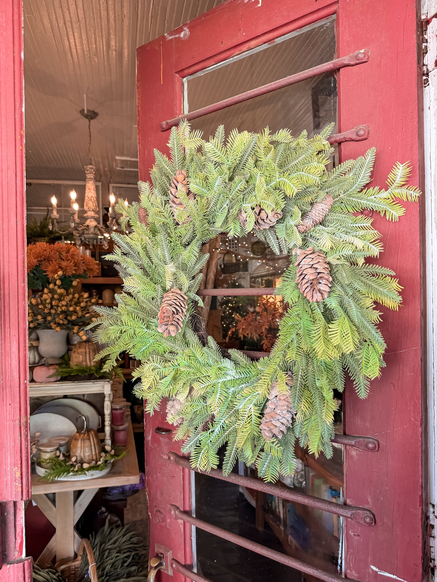 30" Real Touch Mixed Pine Pinecone Wreath
