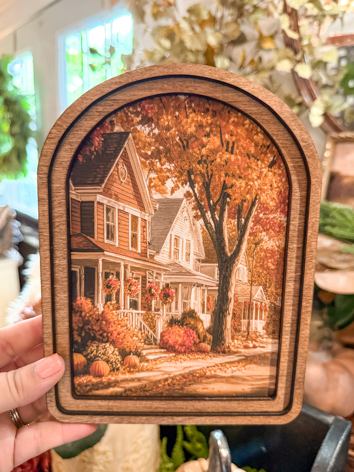 Arch Autumn Street Framed Art