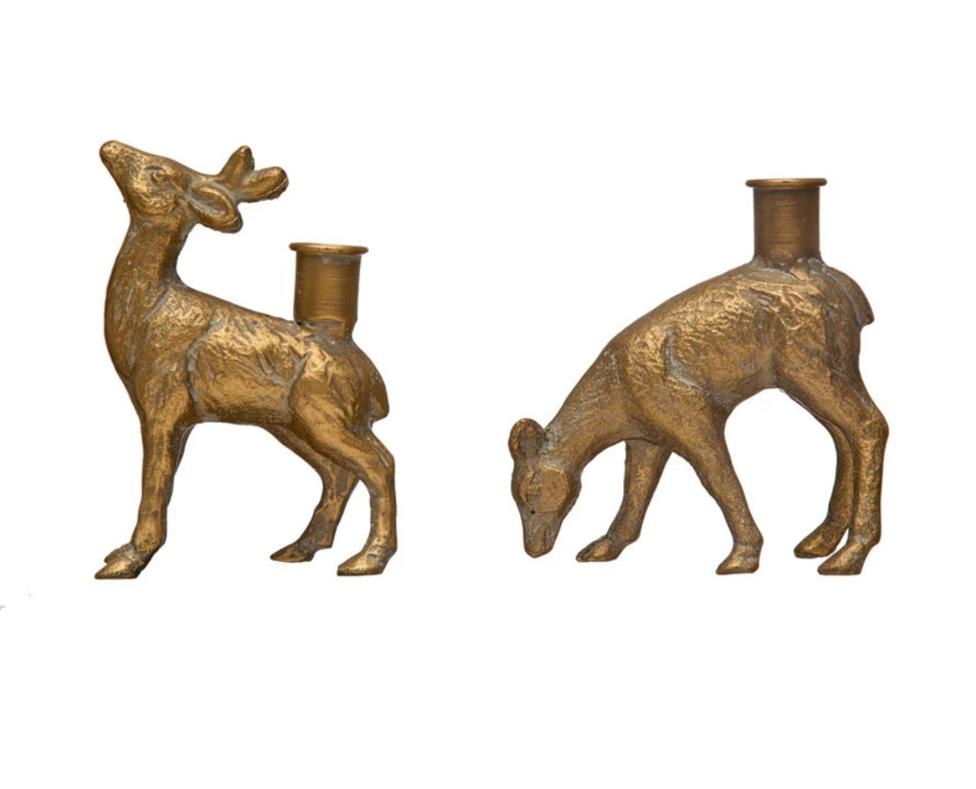 Gold Deer Taper Holder (2 Styles)