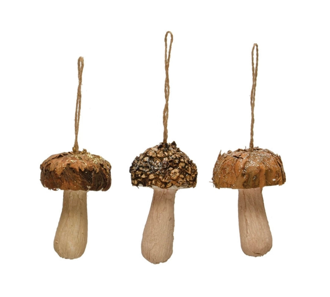Wood Bark Foam Mushroom Ornaments
