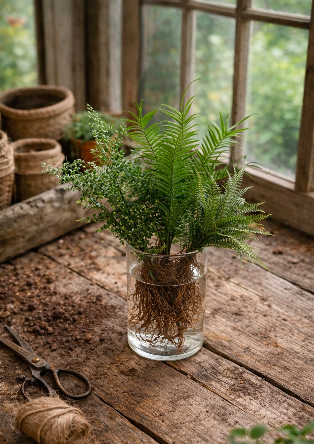 Faux Fern with Exposed Roots