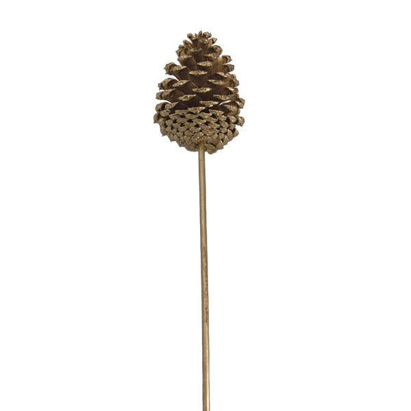Single Stem Pinecone (Gold)