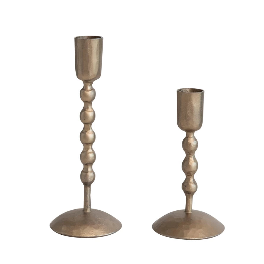 Hammered Gold Taper Candle Sticks