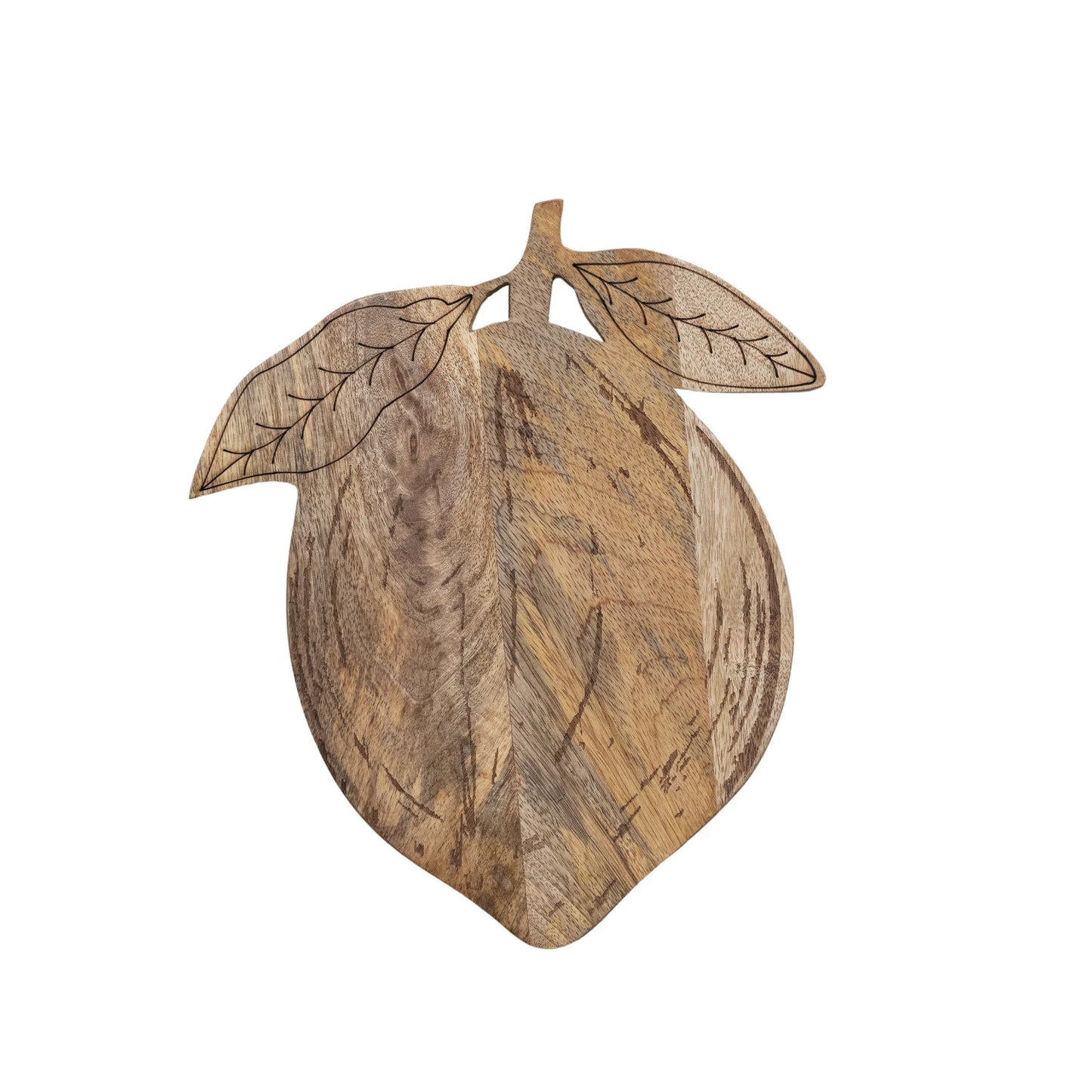 Mango Wood Laser Etched Lemon Shaped Cheese/Cutting Board