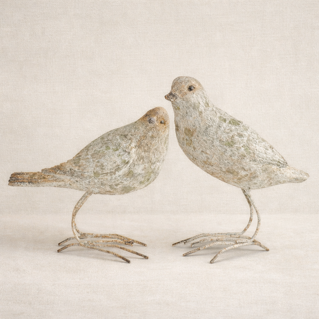 Patina Resin Bird with Metal Feet (Assorted)